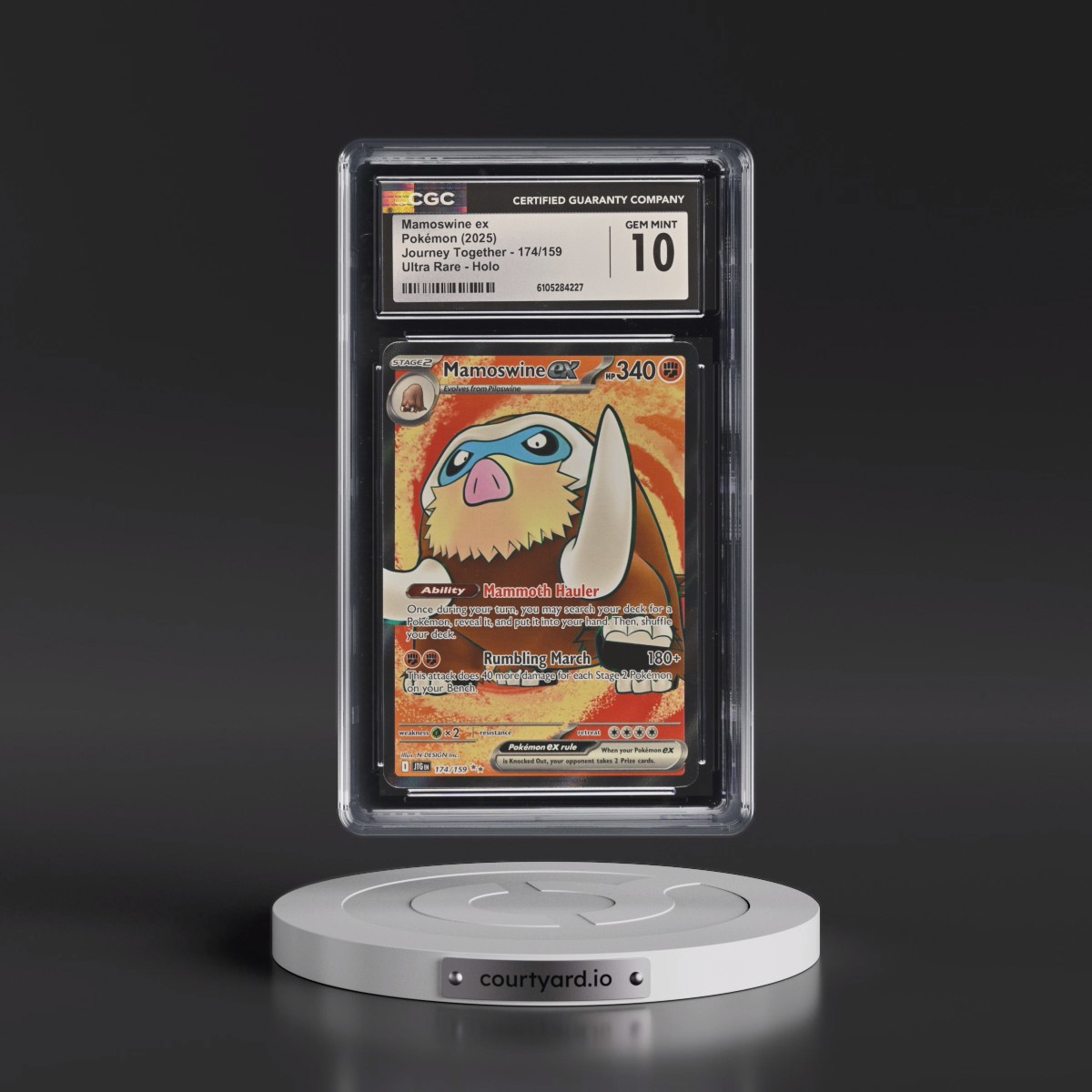 2025 Pokémon Jtg EN-Journey Together Mamoswine EX - Holo Ultra Rare #174 CGC 10