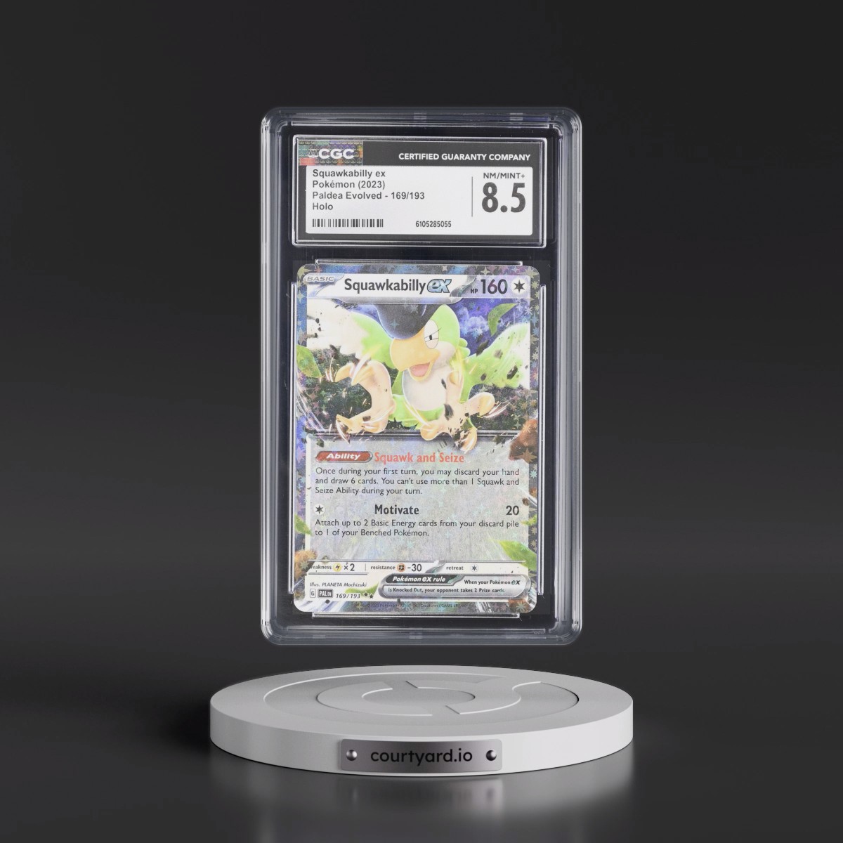 2023 Paldea Evolved - PAL EN #169/193 Squawkabilly ex - Holo (CGC 8.5 NM-MT+)