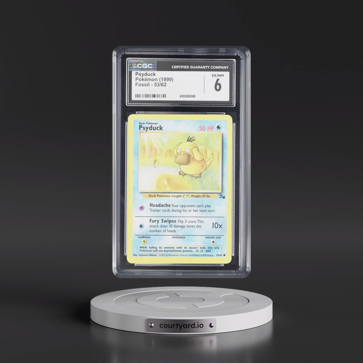 1999 Fossil #53/62 Psyduck (CGC 6 EX-NM)