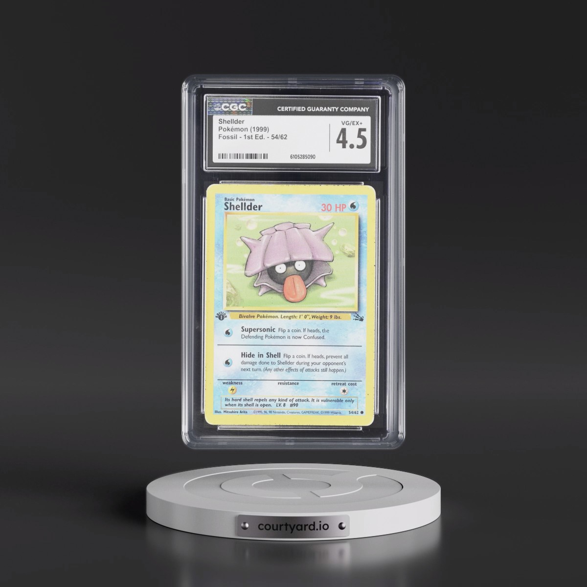 1999 Fossil #54/62 Shellder - 1st Edition 1st Edition (CGC 4.5 VG-EX+)