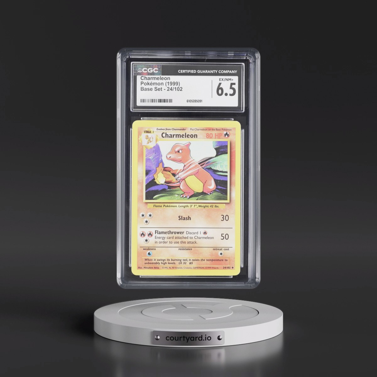 1999 Base Set #24/102 Charmeleon (CGC 6.5 EX-NM+)