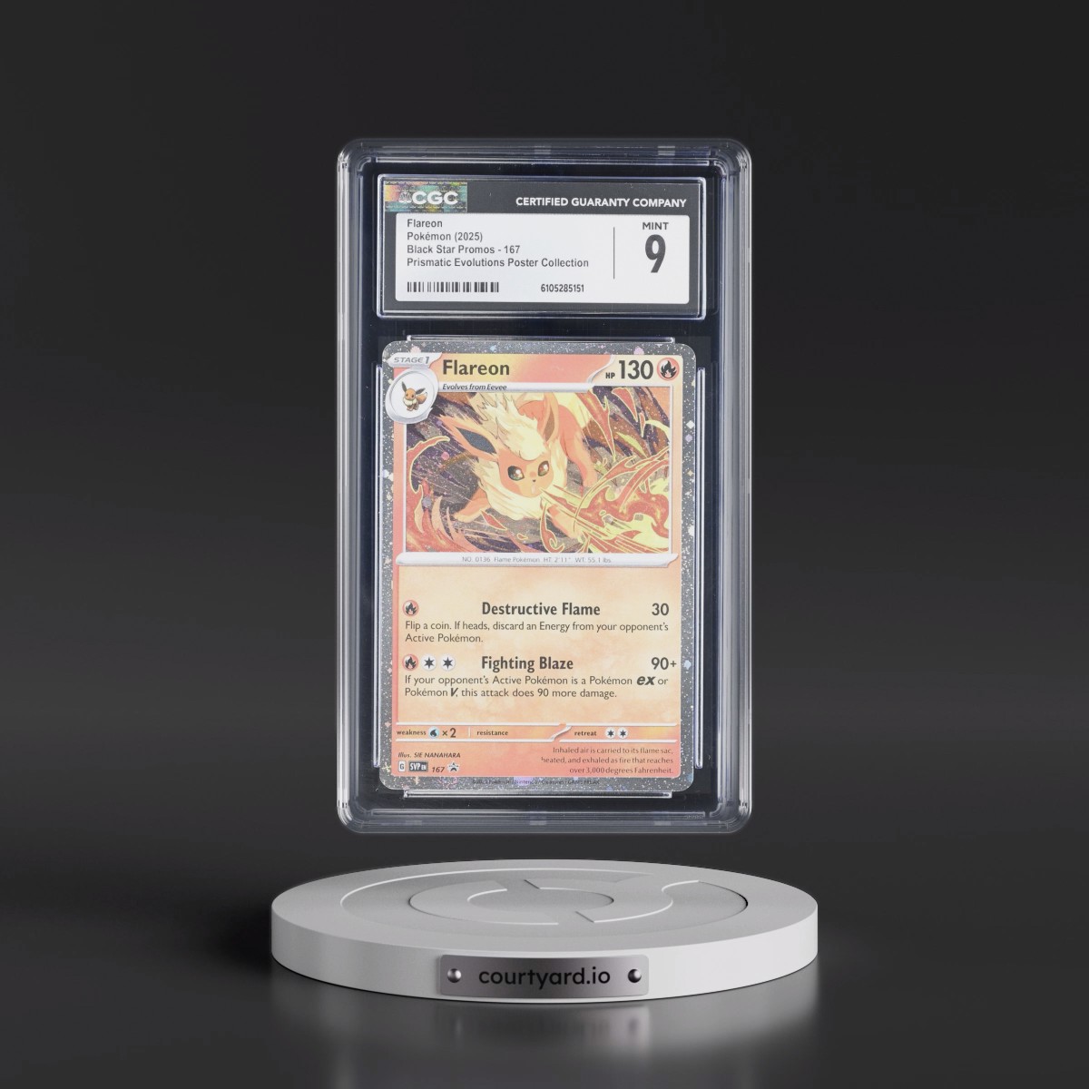 2023 Black Star Promos - Scarlet & Violet SVP EN #167 Flareon - Prismatic Evolutions Poster Collection (Cosmos Holo) (CGC 9 MINT)