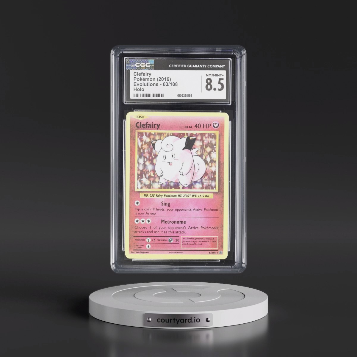 2016 Evolutions #63/108 Clefairy - Holo (CGC 8.5 NM-MT+)