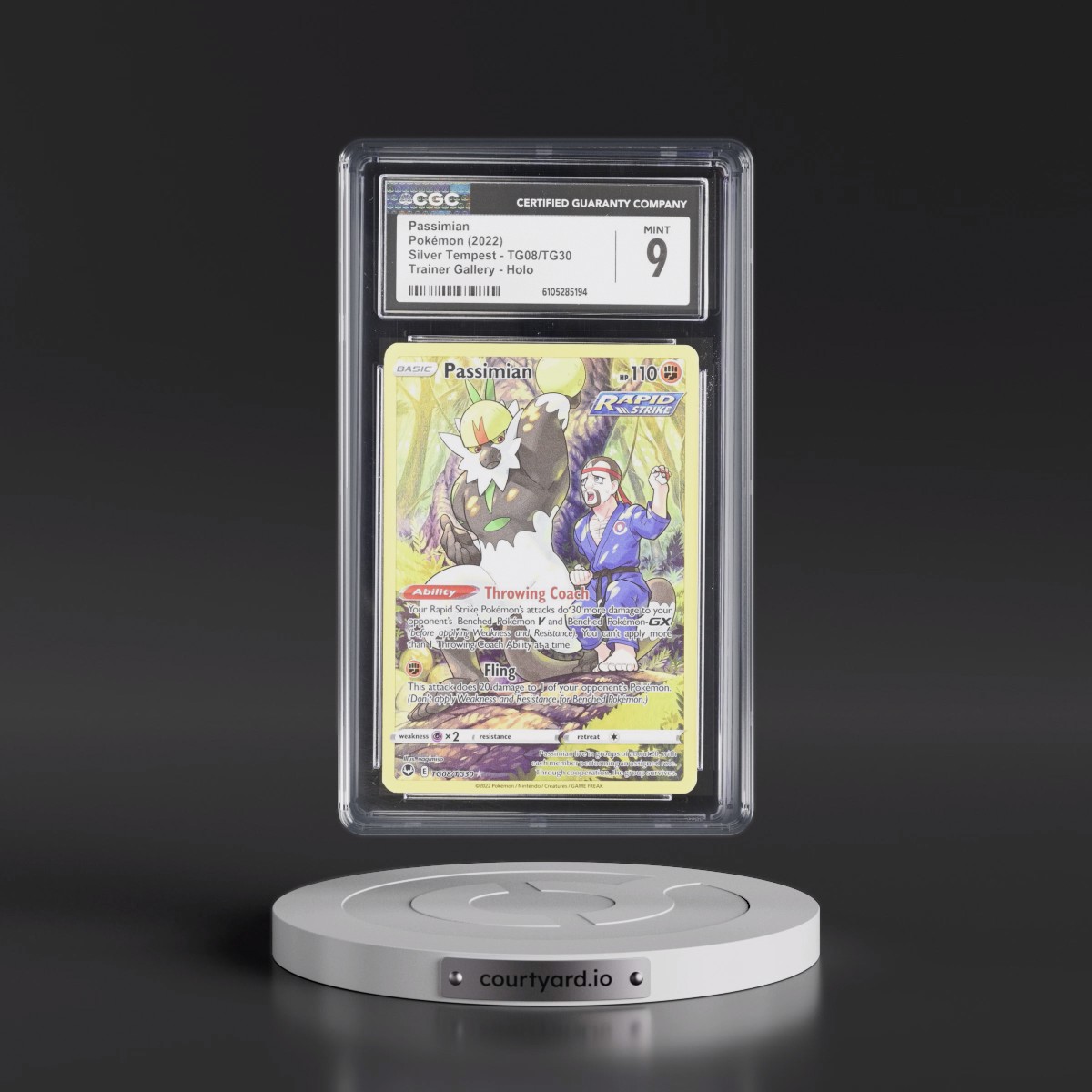 2022 Silver Tempest #TG08/TG30 Passimian - Trainer Gallery Holo (CGC 9 MINT)