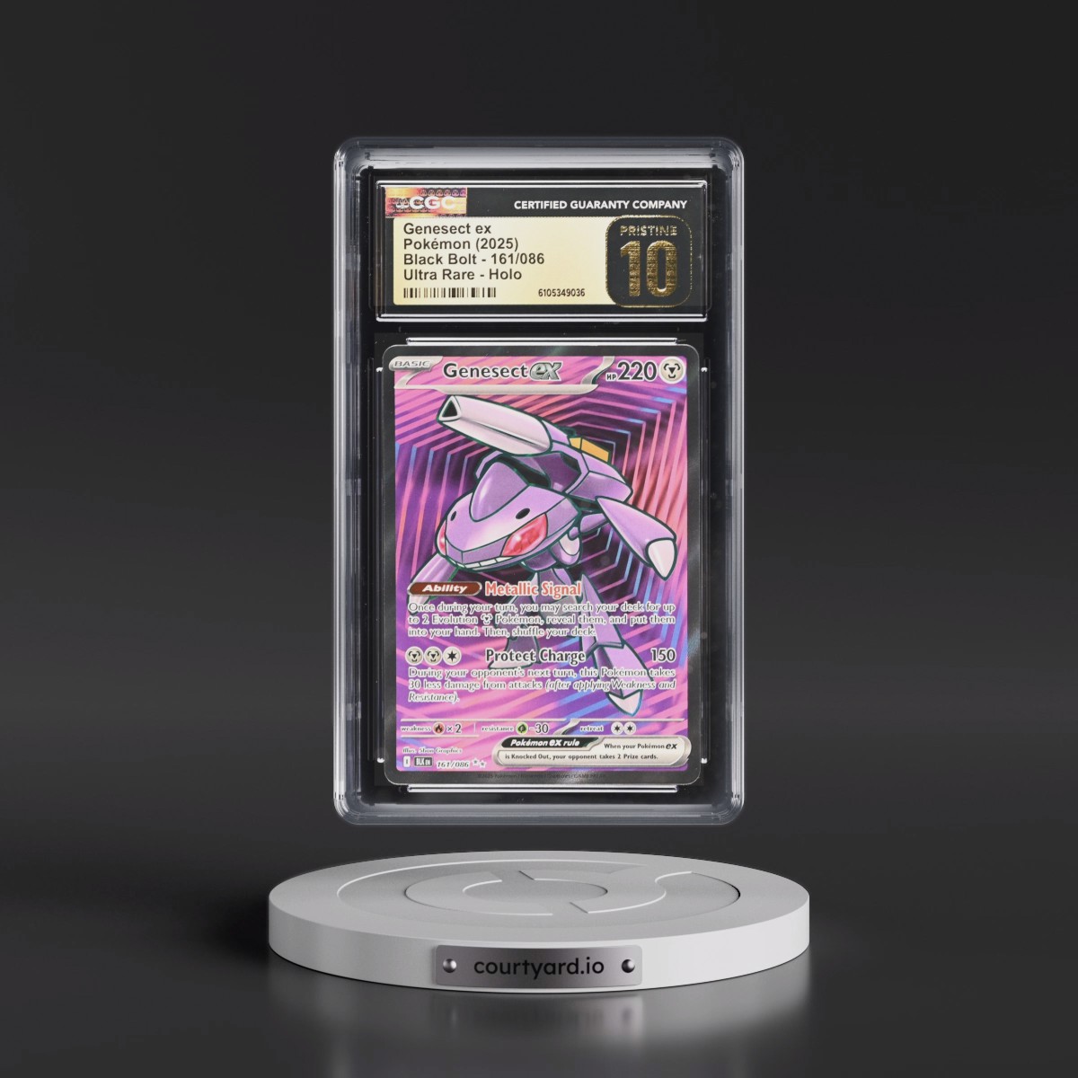2025 Black Bolt - BLK EN #161/086 Genesect ex - Ultra Rare Holo (CGC 10 PRISTINE)