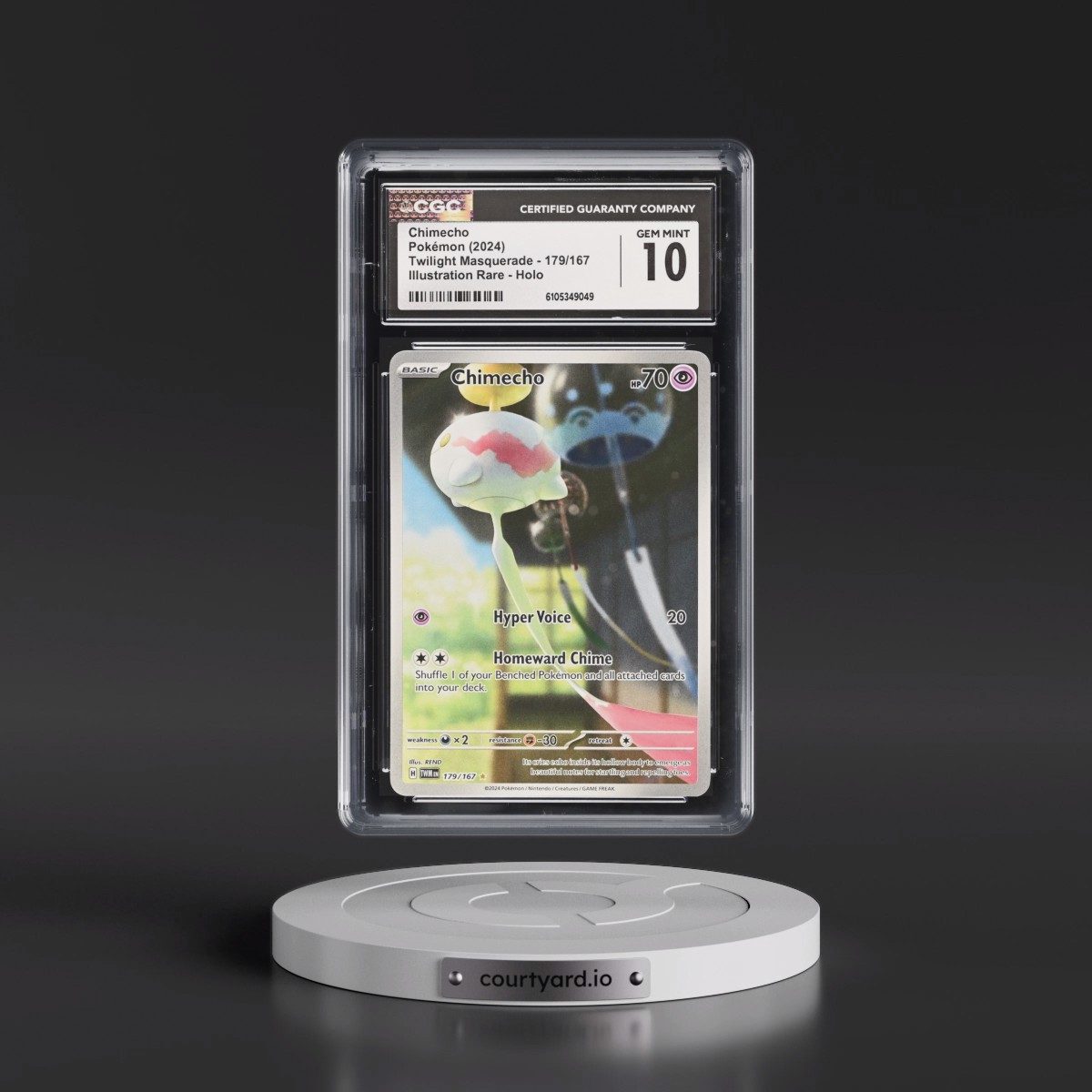 2024 Twilight Masquerade - TWM EN #179/167 Chimecho - Illustration Rare Holo (CGC 10 GEM MINT)