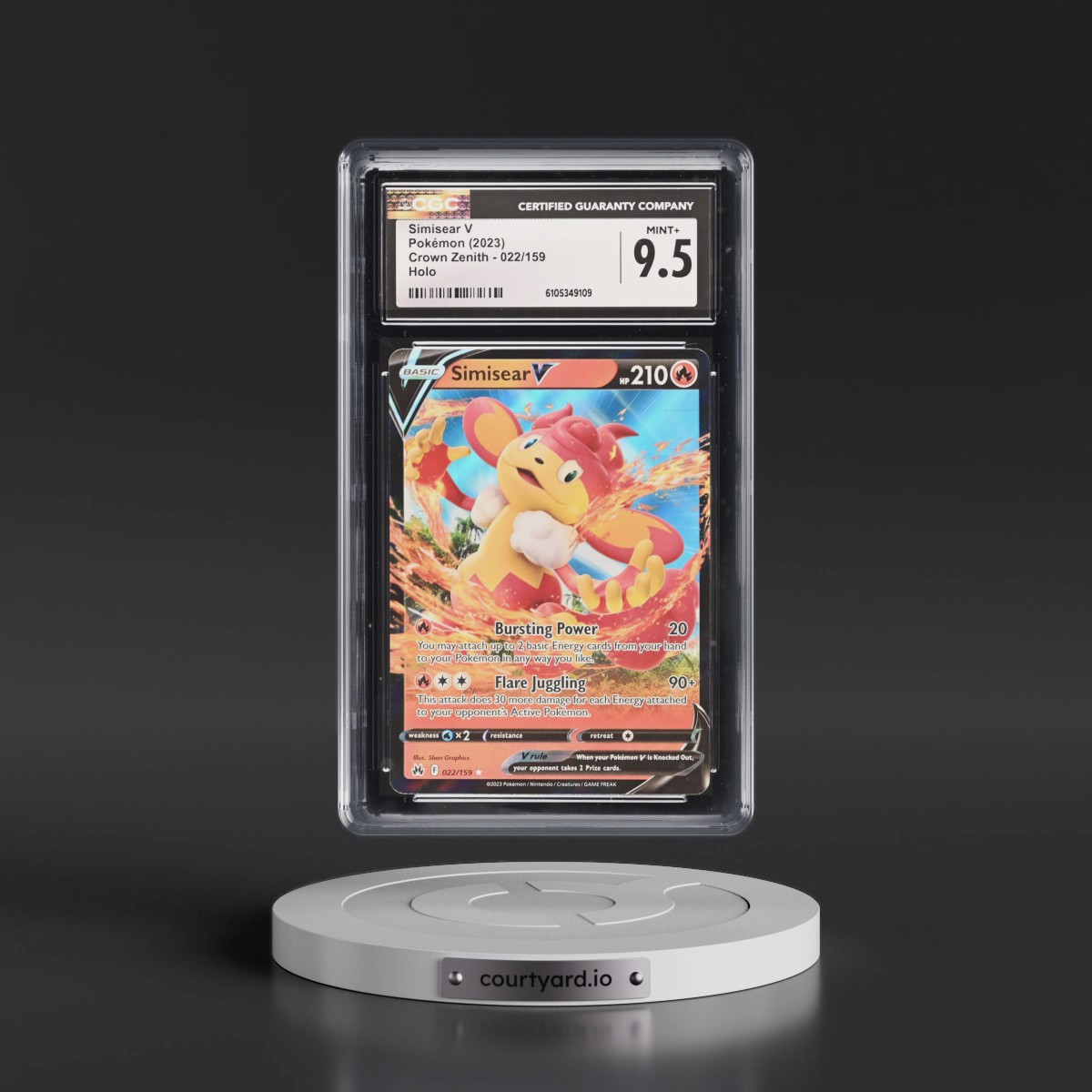 2023 Crown Zenith #022/159 Simisear V - Holo (CGC 9.5 MINT+)