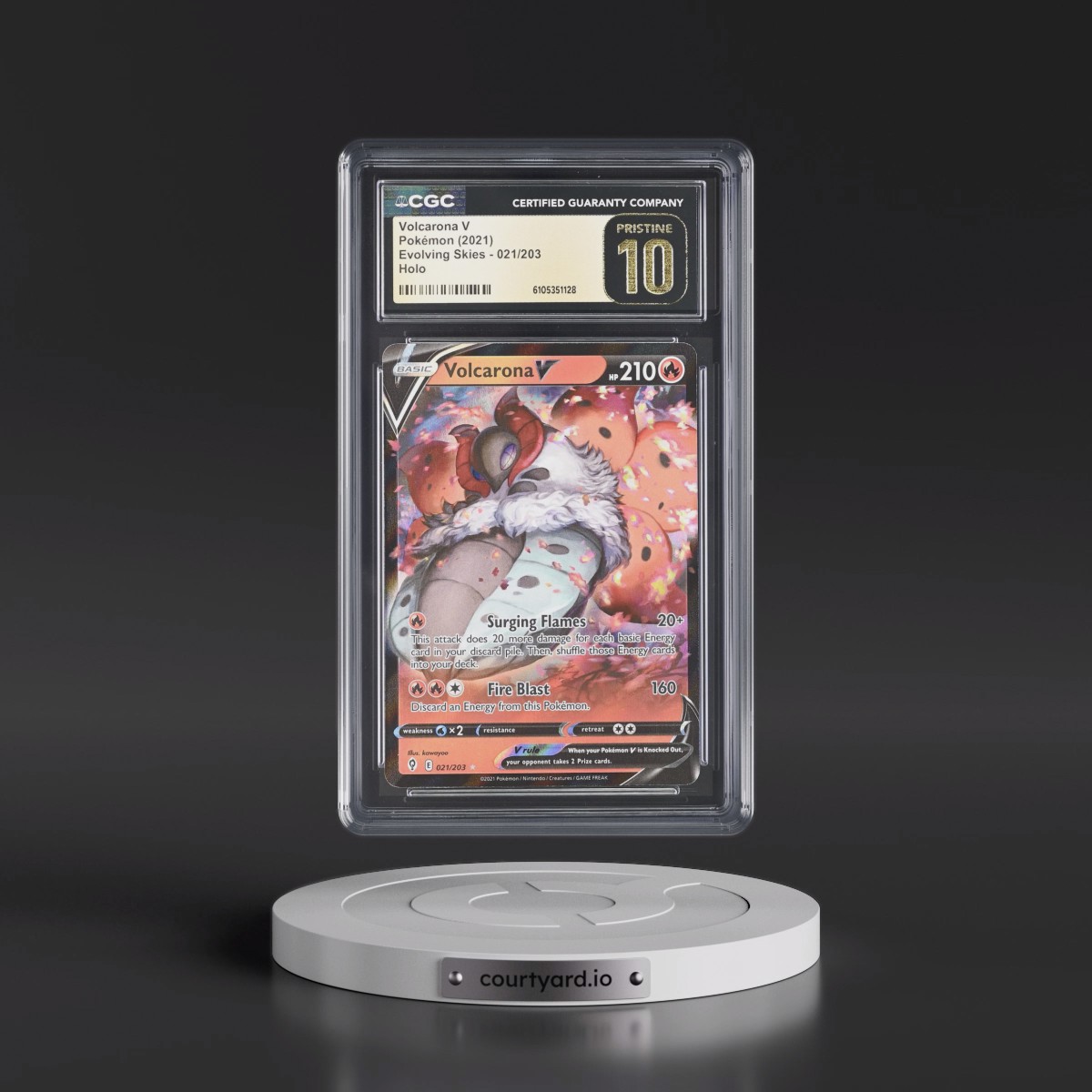 2021 Evolving Skies #021/203 Volcarona V - Holo (CGC 10 PRISTINE)