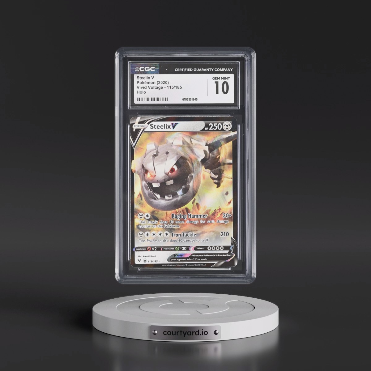 2020 Vivid Voltage #115/185 Steelix V - Holo (CGC 10 GEM MINT)