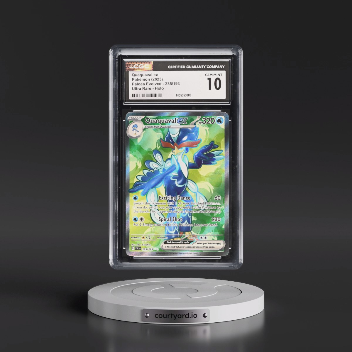 2023 Paldea Evolved - PAL EN #235/193 Quaquaval ex - Ultra Rare Holo (CGC 10 GEM MINT)