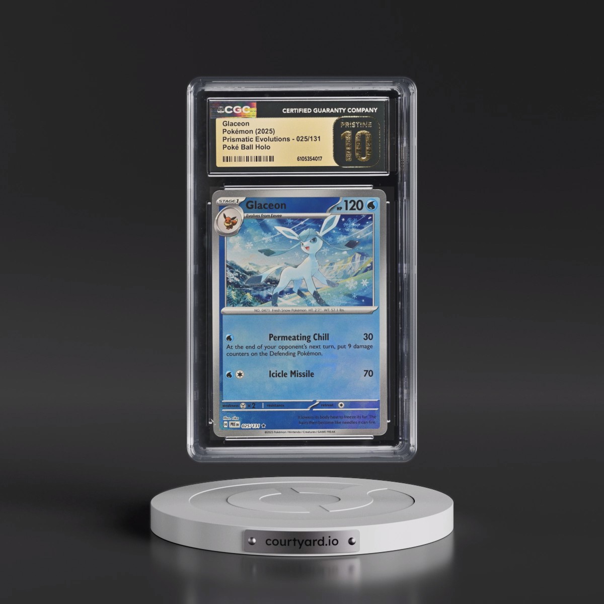 2024 Prismatic Evolutions - PRE EN #025/131 Glaceon - Poké Ball Holo (CGC 10 PRISTINE)
