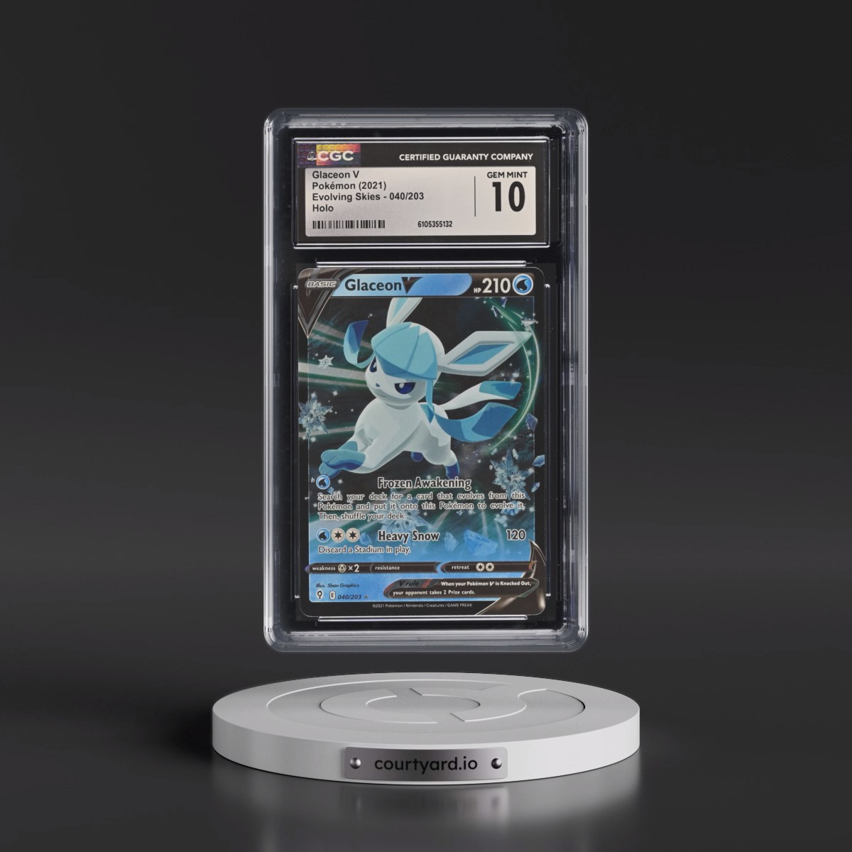 2021 Evolving Skies #040/203 Glaceon V - Holo (CGC 10 GEM MINT)