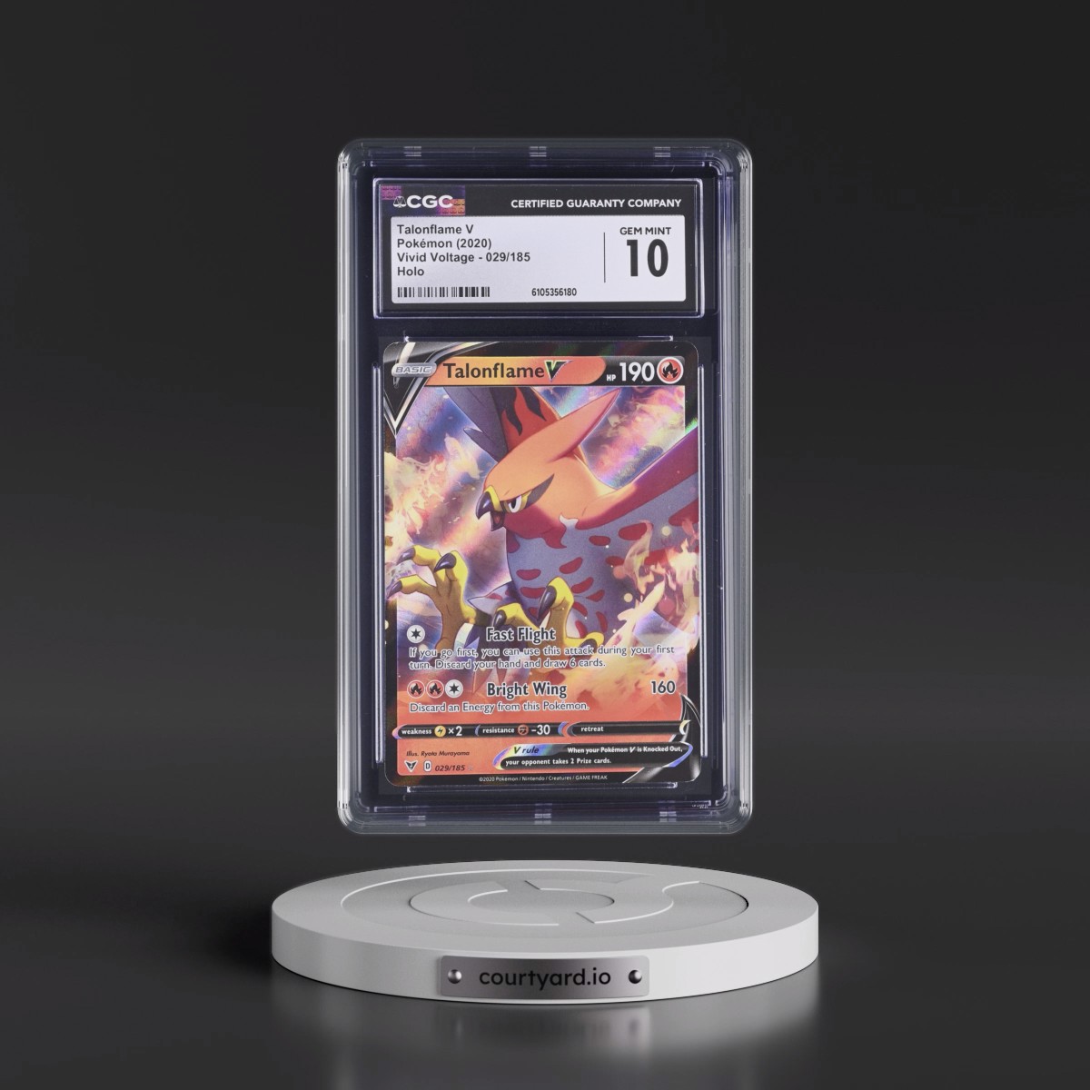 2020 Vivid Voltage #029/185 Talonflame V - Holo (CGC 10 GEM MINT)