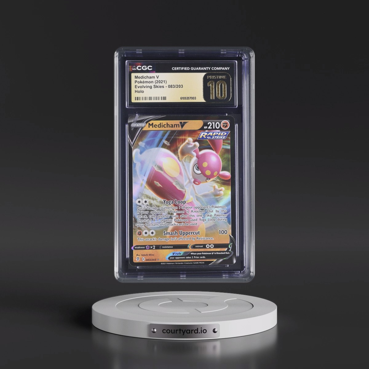 2021 Evolving Skies #083/203 Medicham V - Holo (CGC 10 PRISTINE)