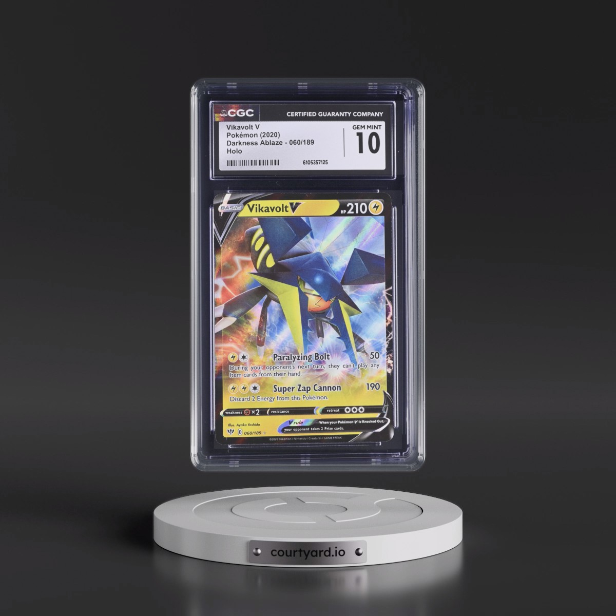 2020 Darkness Ablaze #060/189 Vikavolt V - Holo (CGC 10 GEM MINT)