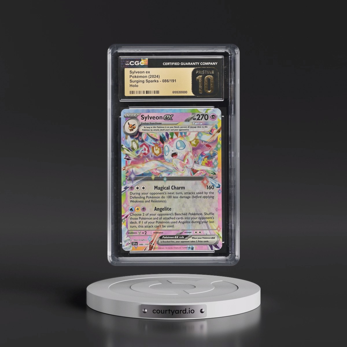 2024 Surging Sparks - SSP EN #086/191 Sylveon ex - Holo (CGC 10 PRISTINE)