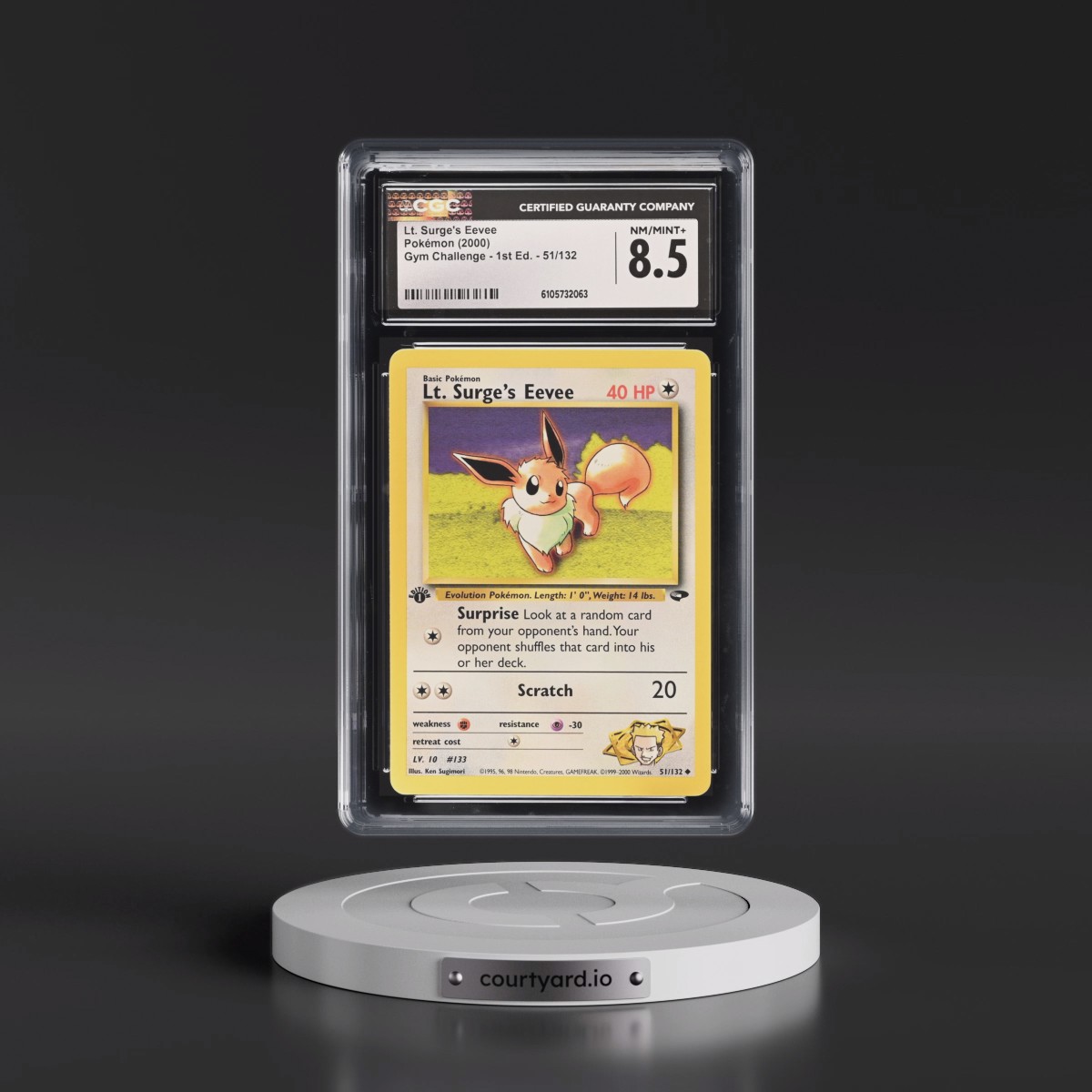 2000 Gym Challenge #51/132 Lt. Surge's Eevee - 1st Edition 1st Edition (CGC 8.5 NM-MT+)