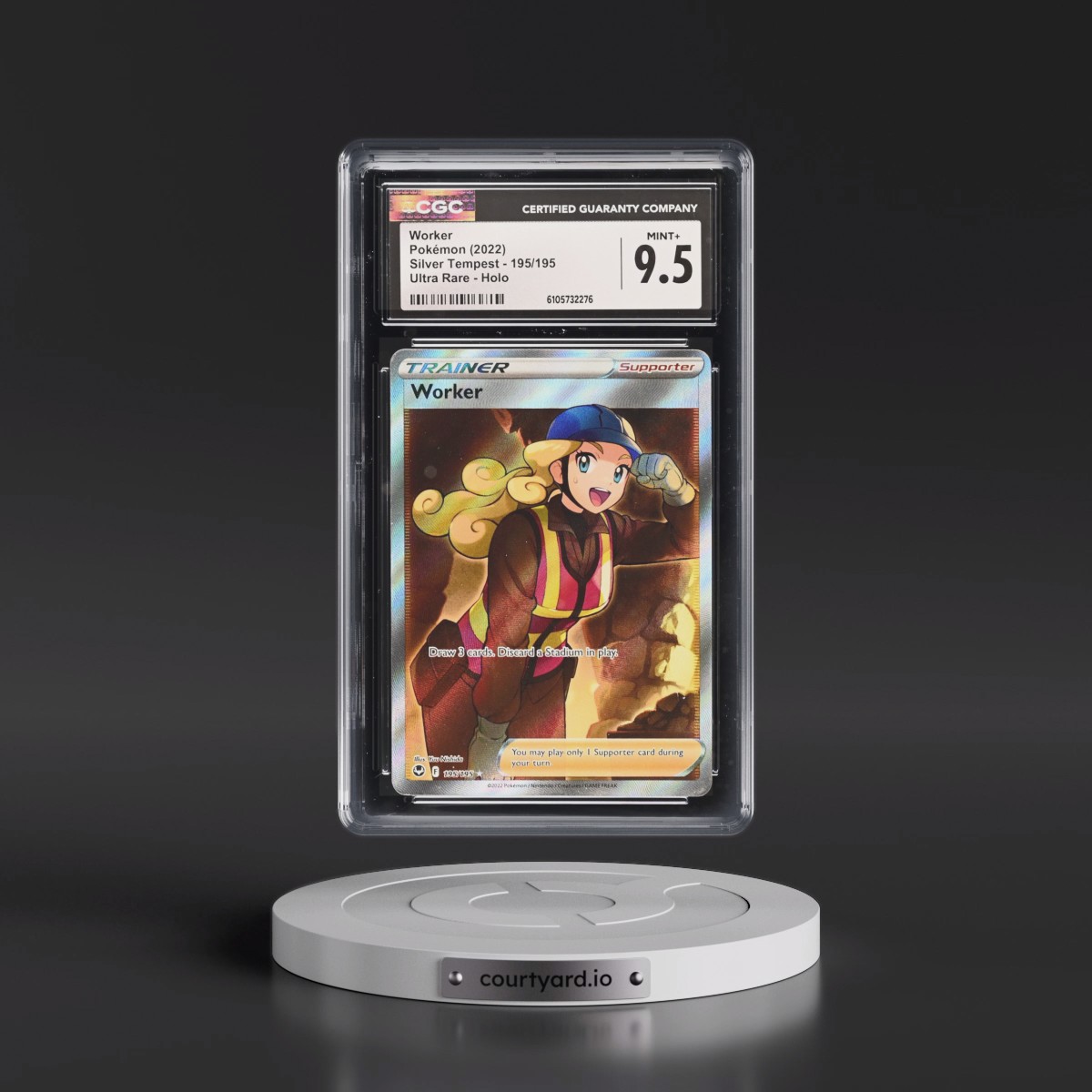 2022 Silver Tempest #195/195 Worker - Ultra Rare Holo (CGC 9.5 MINT+)