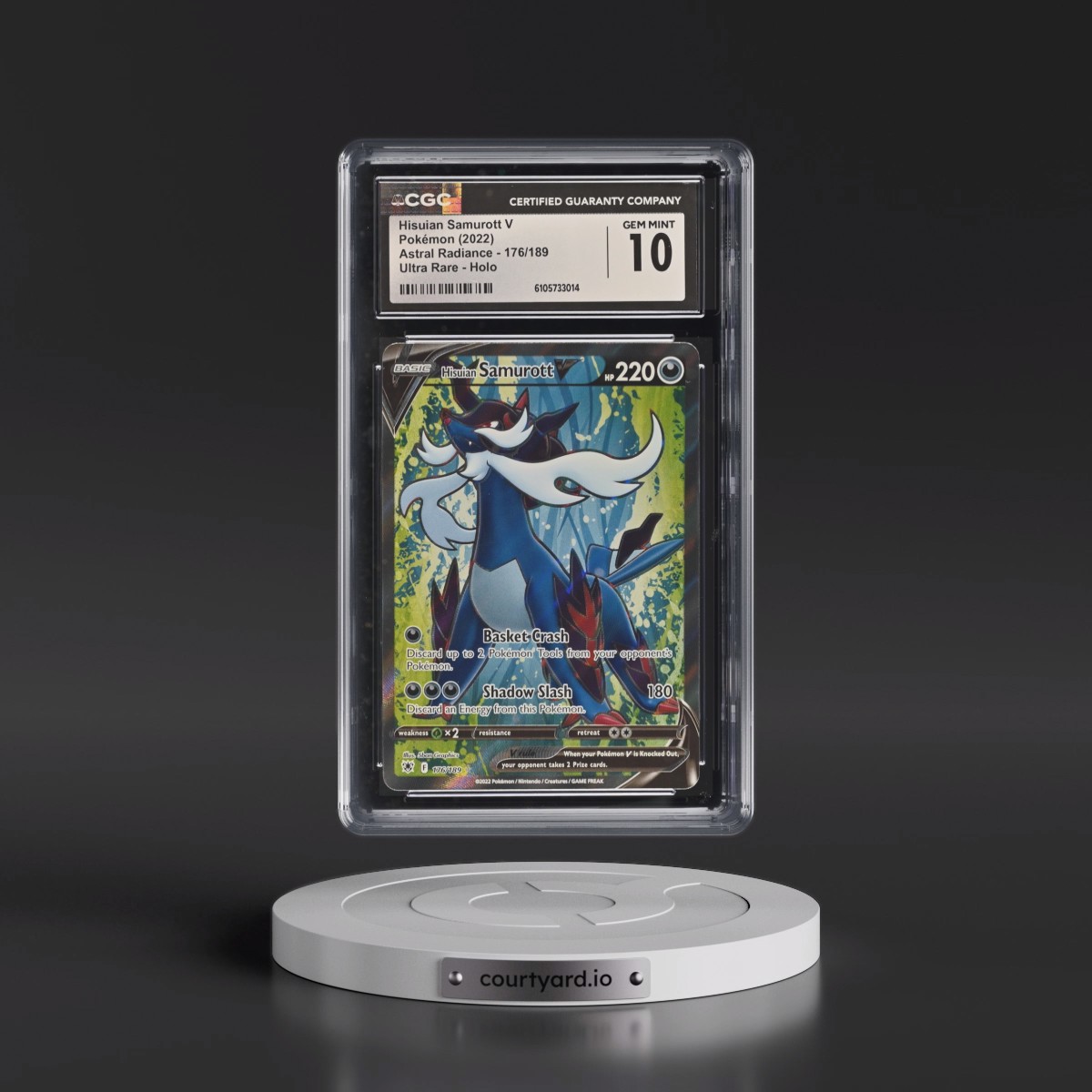 Astral Radiance #176/189 Hisuian Samurott V - Ultra Rare Holo (CGC 10 GEM MINT)