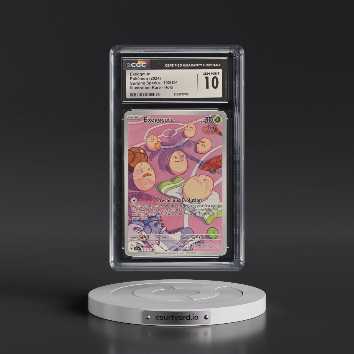 2024 Surging Sparks - SSP EN #192/191 Exeggcute - Illustration Rare Holo (CGC 10 GEM MINT)