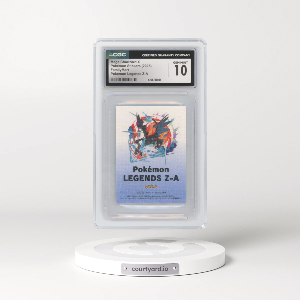 2025 Pokémon Stickers (FamilyMart) Mega Charizard X - Pokémon Legends Z-A (CGC 10 GEM MINT)
