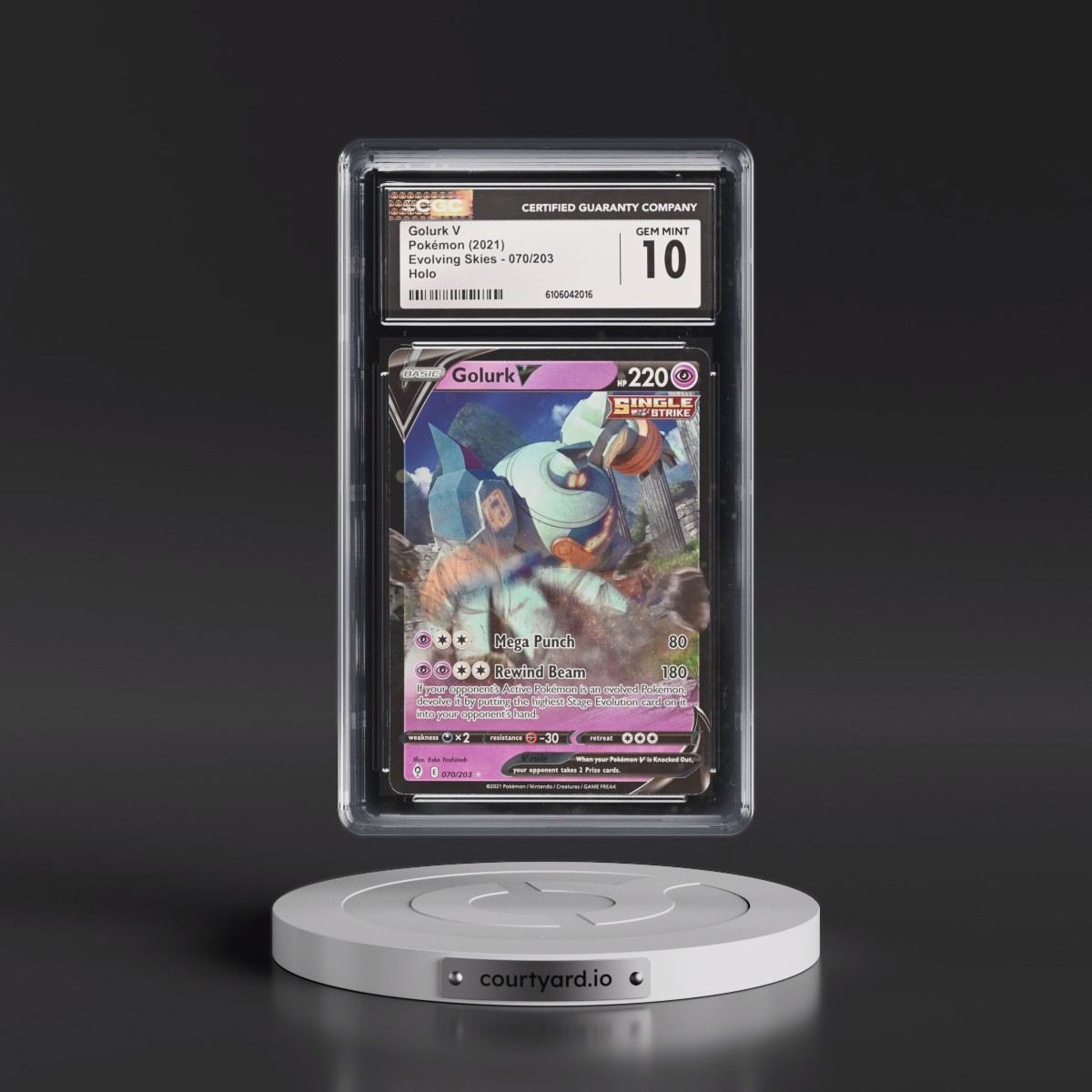 2021 Evolving Skies #070/203 Golurk V - Holo (CGC 10 GEM MINT)