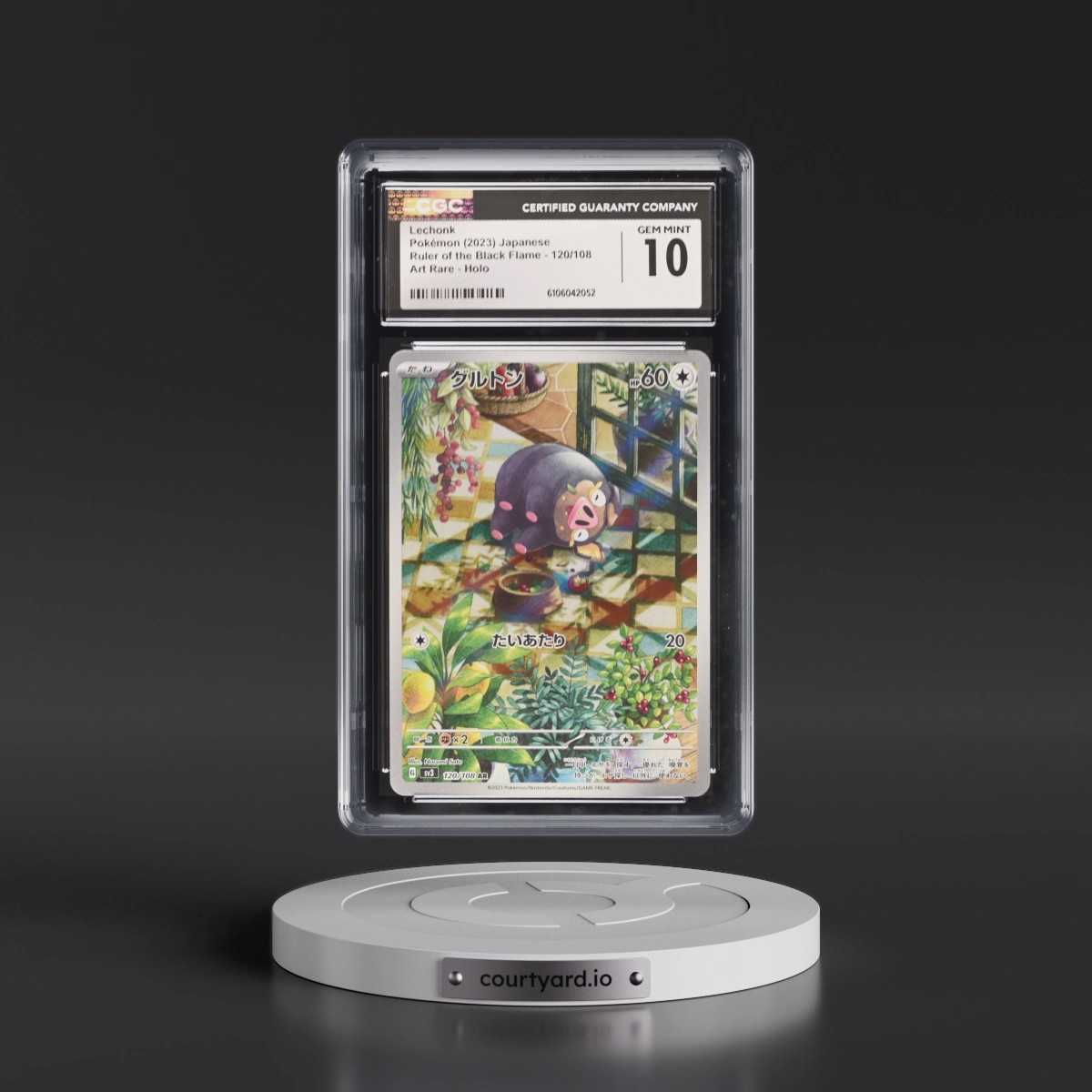 2023 Pokémon SV3-Ruler of the Black Flame #120 Lechonk - Art Rare (CGC 10 GEM MINT)