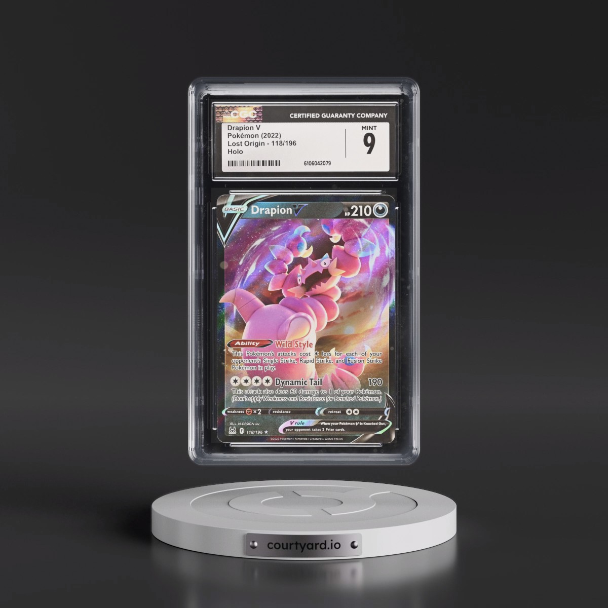 2022 Lost Origin #118/196 Drapion V - Holo (CGC 9 MINT)