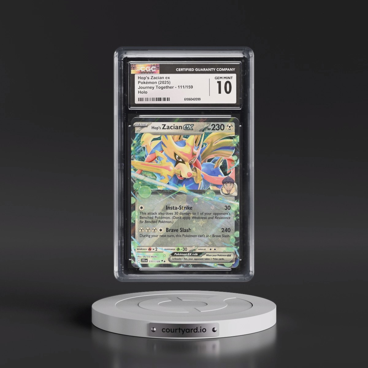 2025 Pokémon Jtg EN-Journey Together #111 Hop's Zacian EX - Holo (CGC 10 GEM MINT)