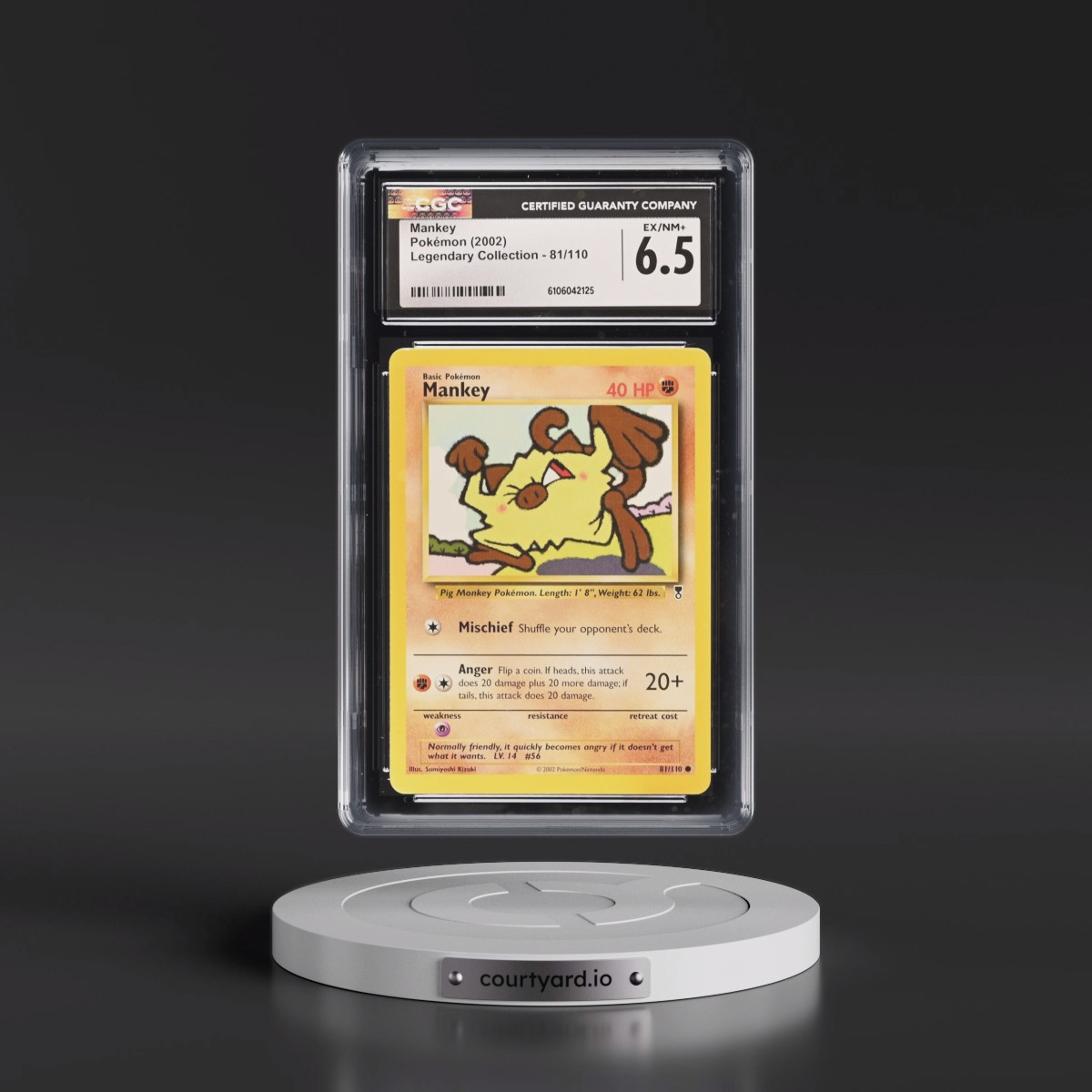 2002 Legendary Collection #81/110 Mankey (CGC 6.5 EX-NM+)