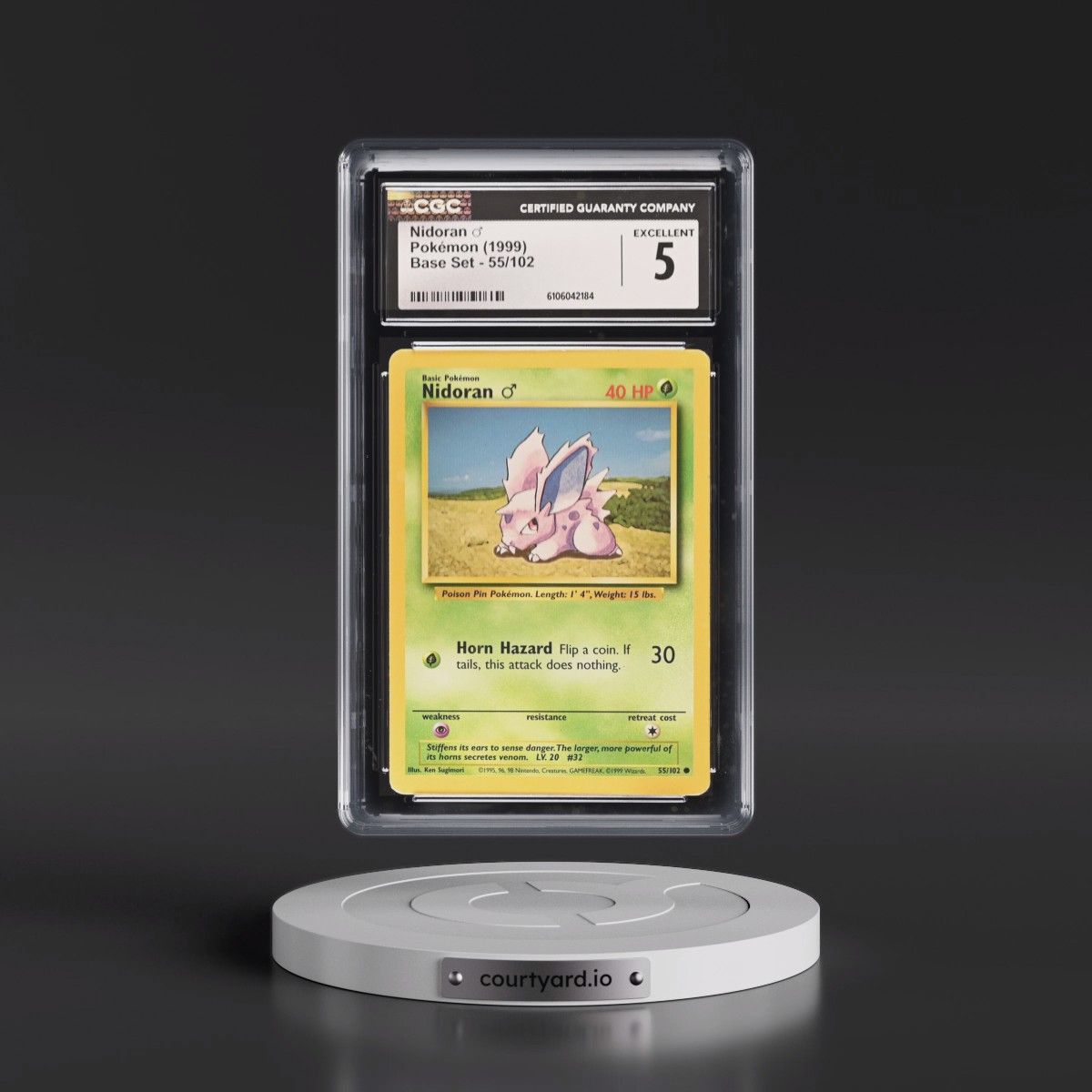 1999 Base Set #55/102 Nidoran â?? (CGC 5 EX)