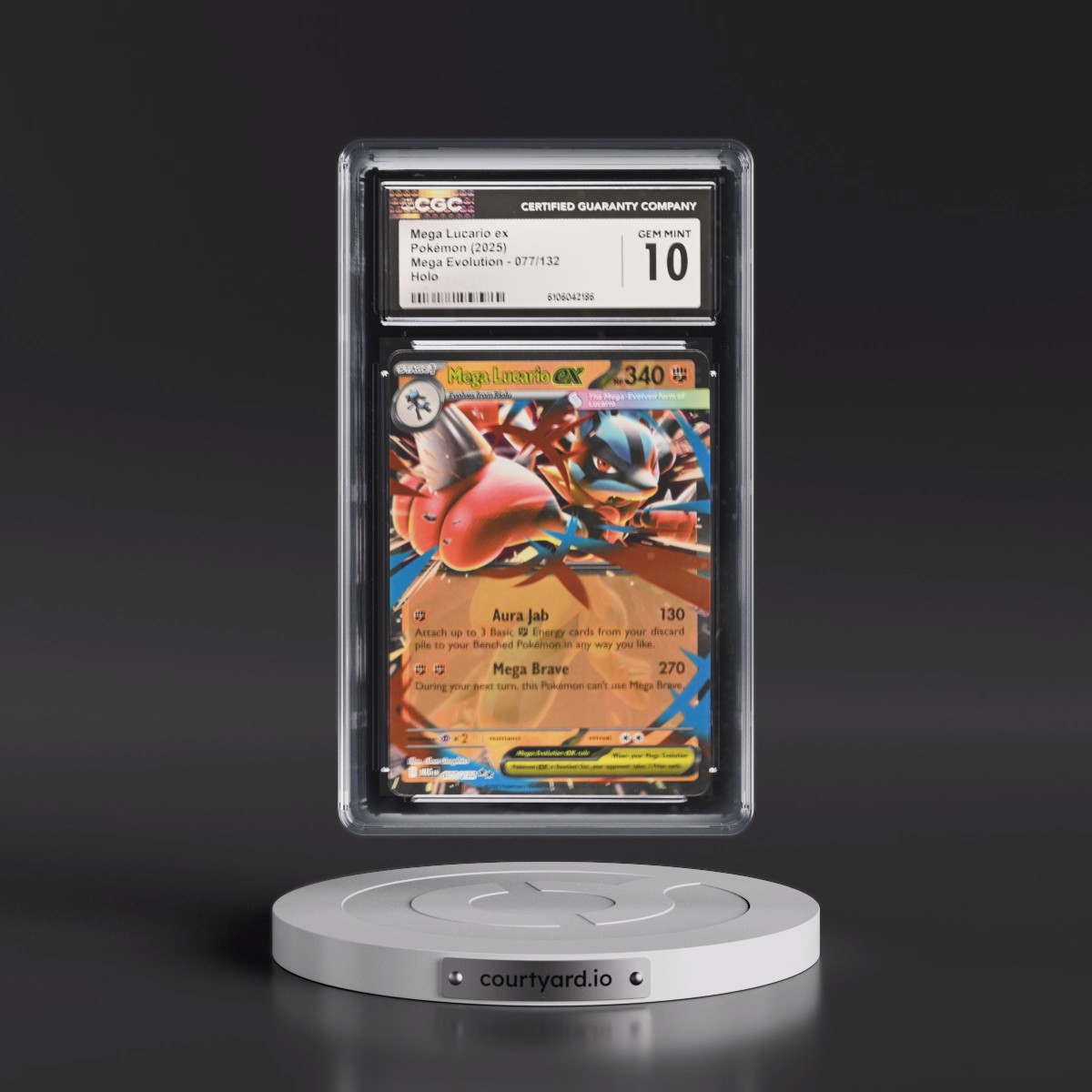 2025 Mega Evolution - MEG EN #077/132 Mega Lucario ex - Holo (CGC 10 GEM MINT)