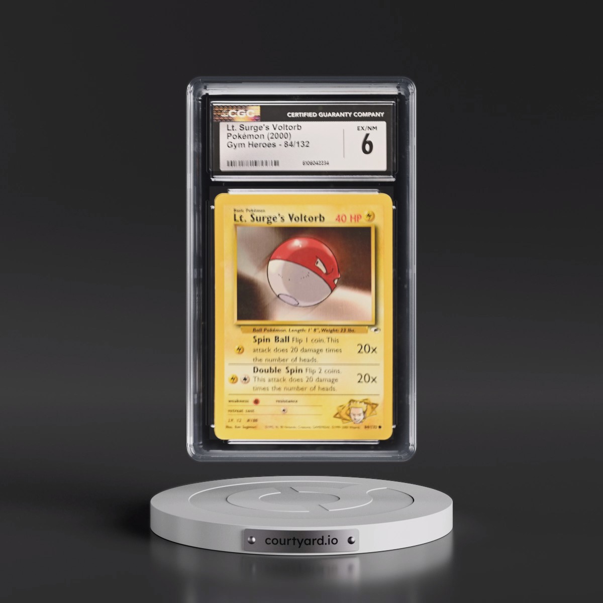 2000 Gym Heroes #84/132 Lt. Surge's Voltorb (CGC 6 EX-NM)