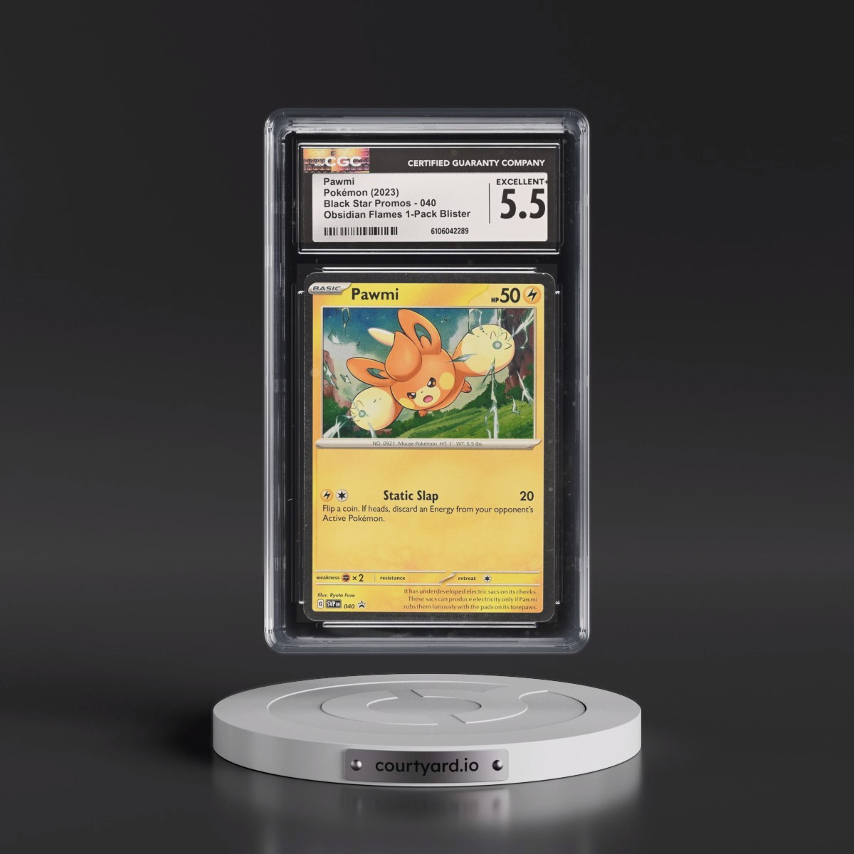 2023 Black Star Promos - Scarlet & Violet SVPEN #040 Pawmi - Obsidian Flames 1-Pack Blister (Cosmos Holo) (CGC 5.5 EX+)