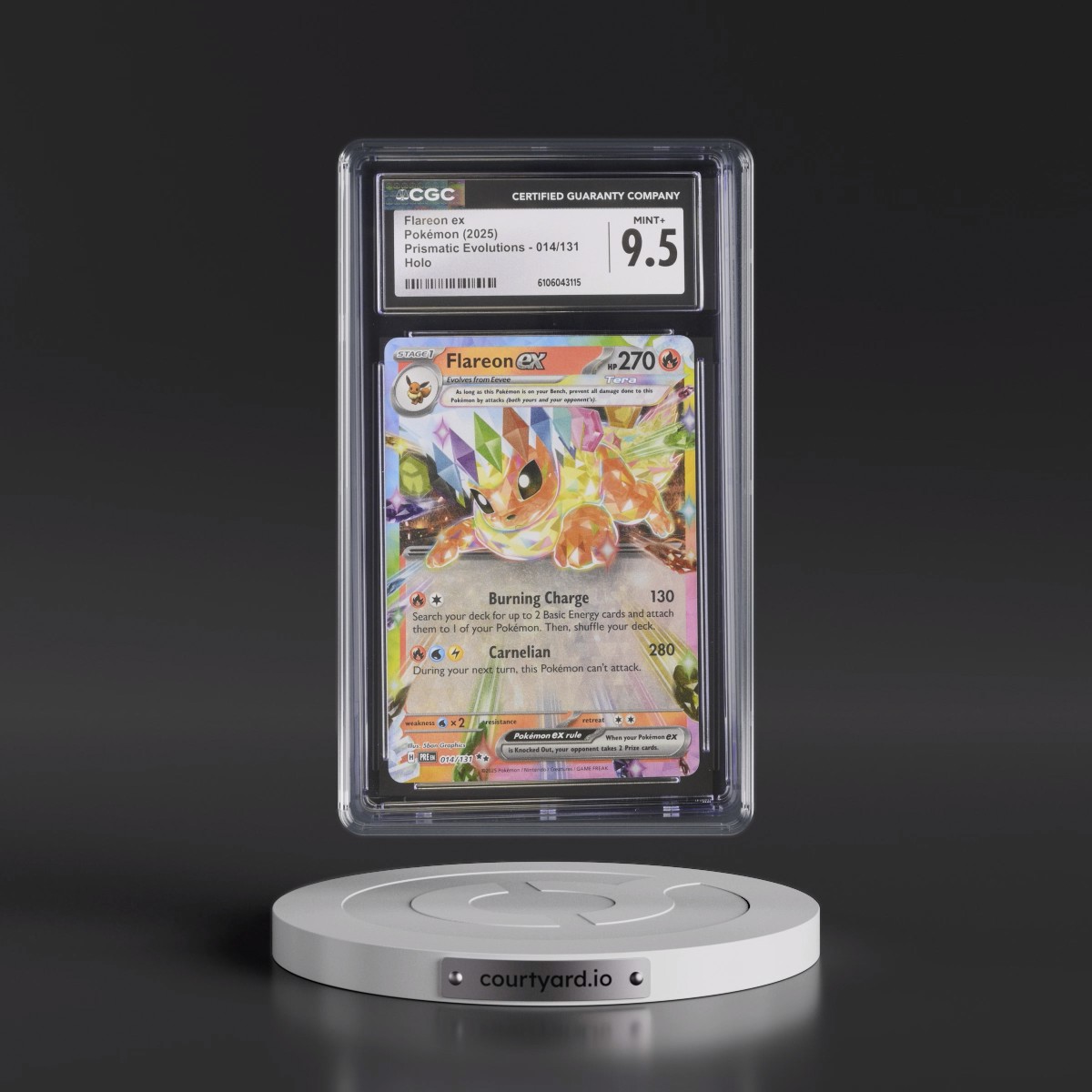 2024 Prismatic Evolutions - PRE EN #014/131 Flareon ex - Holo (CGC 9.5 MINT+)