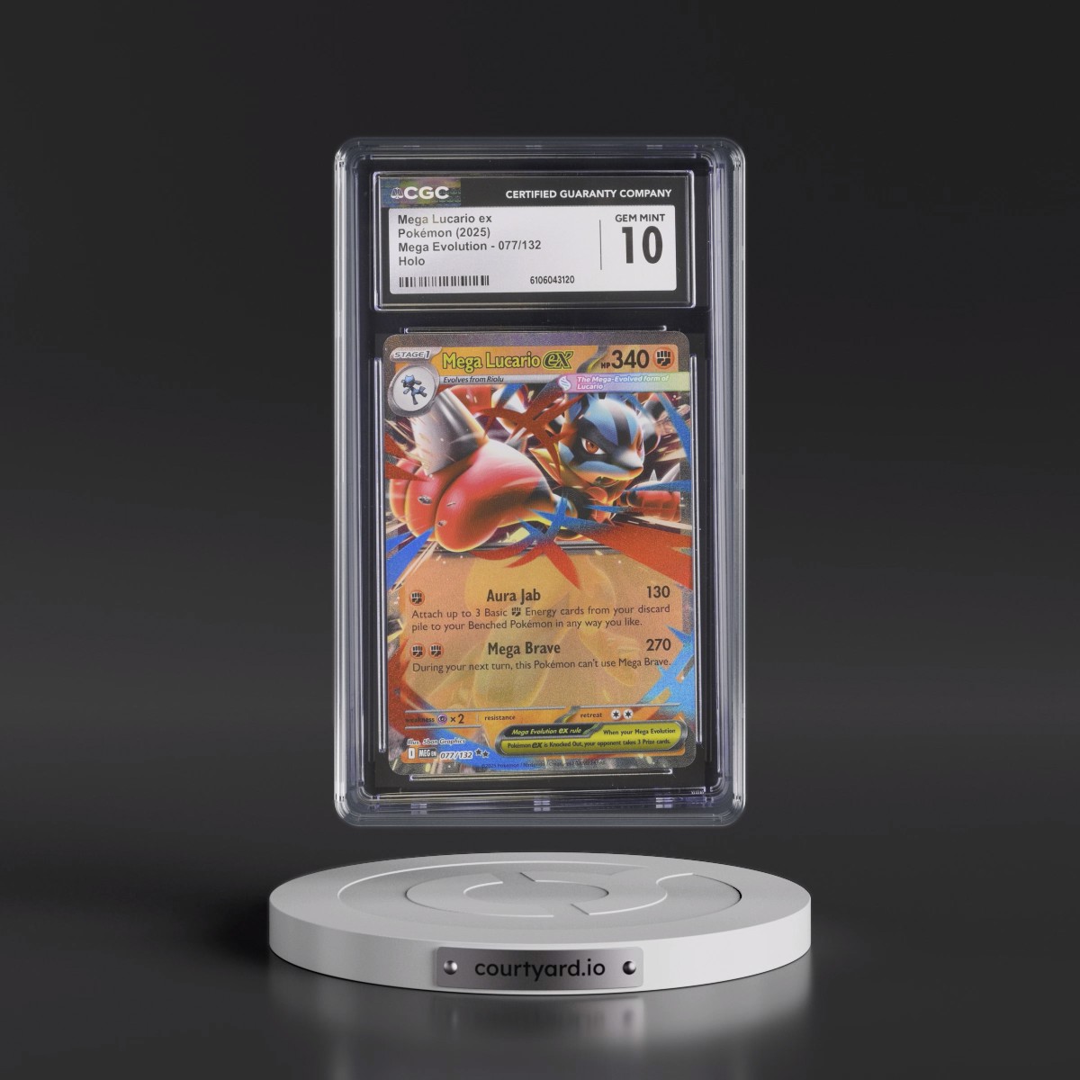 2025 Mega Evolution - MEG EN #077/132 Mega Lucario ex - Holo (CGC 10 GEM MINT)