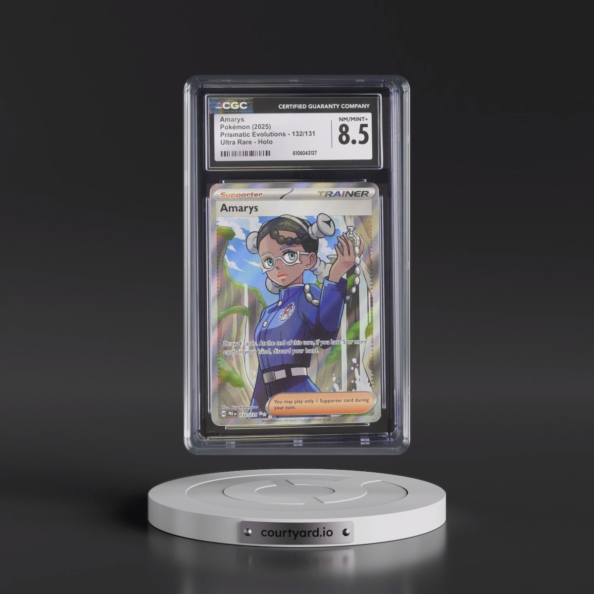 2025 Pokémon Pre EN-Prismatic Evolutions #132 Amarys - Ultra Rare (CGC 8.5 NM-MT+)