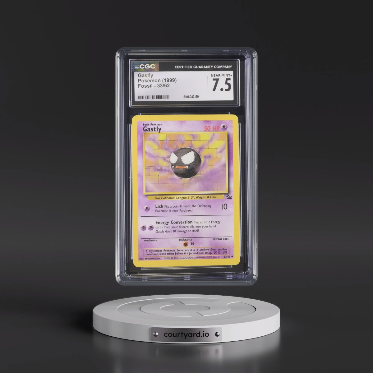 1999 Fossil #33/62 Gastly (CGC 7.5 NM+)