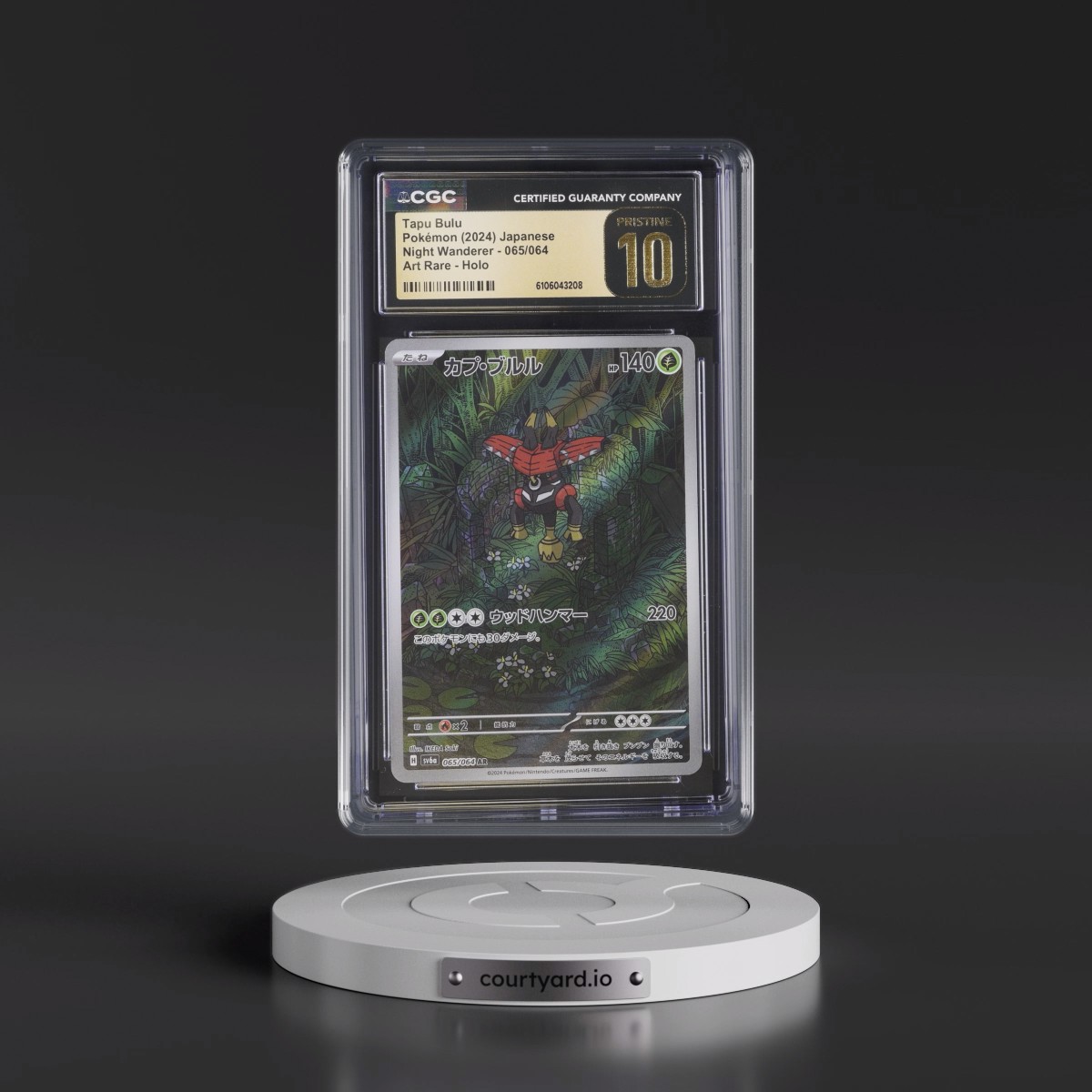 2024 Pokémon Sv6a-Night Wanderer #065 Tapu Bulu - Art Rare (CGC 10 PRISTINE)