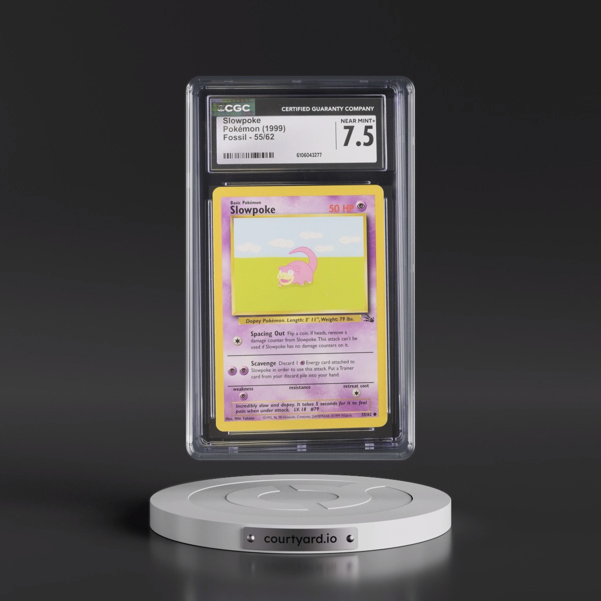 1999 Fossil #55/62 Slowpoke (CGC 7.5 NM+)