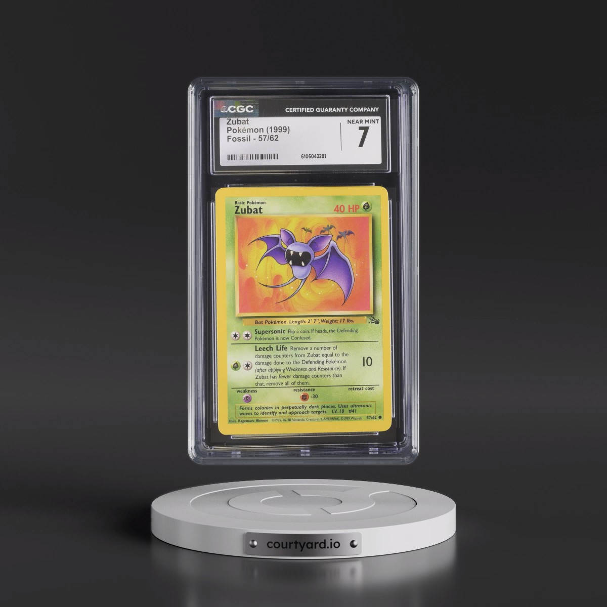 1999 Fossil #57/62 Zubat (CGC 7 NM)