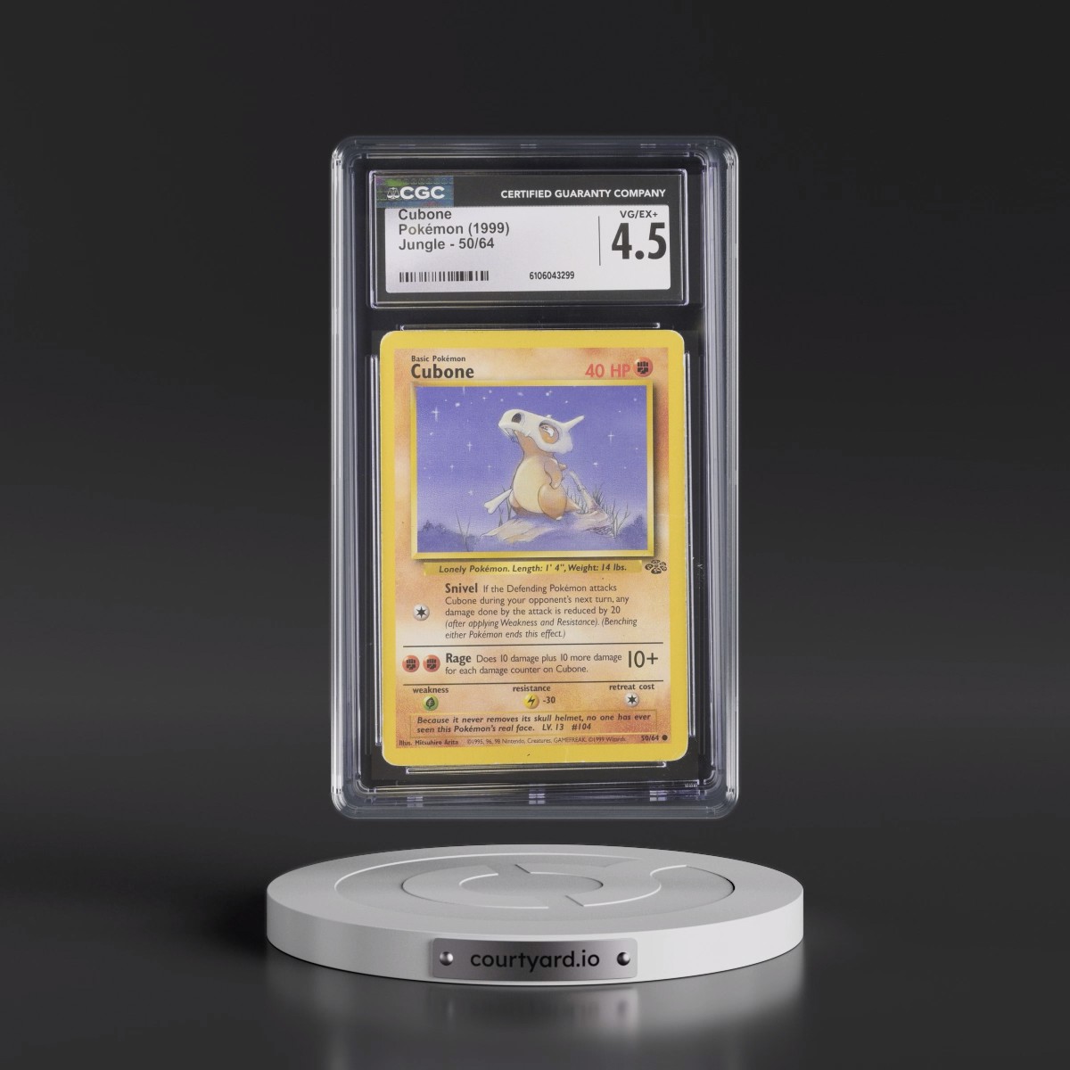 1999 Jungle #50/64 Cubone (CGC 4.5 VG-EX+)