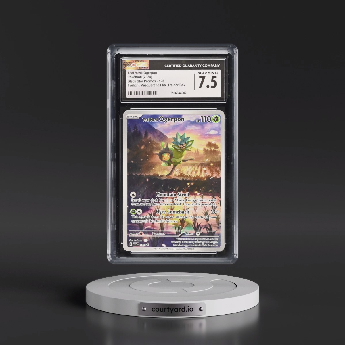 2023 Black Star Promos - Scarlet & Violet SVP EN #123 Teal Mask Ogerpon - Twilight Masquerade Elite Trainer Box (Holo) (CGC 7.5 NM+)