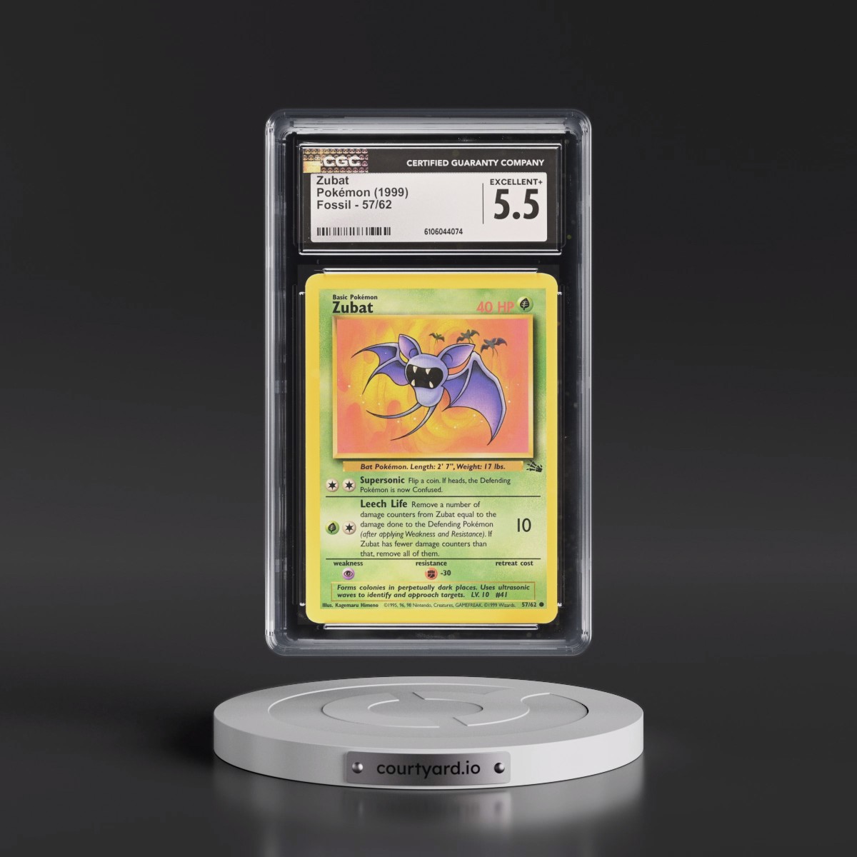 1999 Fossil #57/62 Zubat (CGC 5.5 EX+)