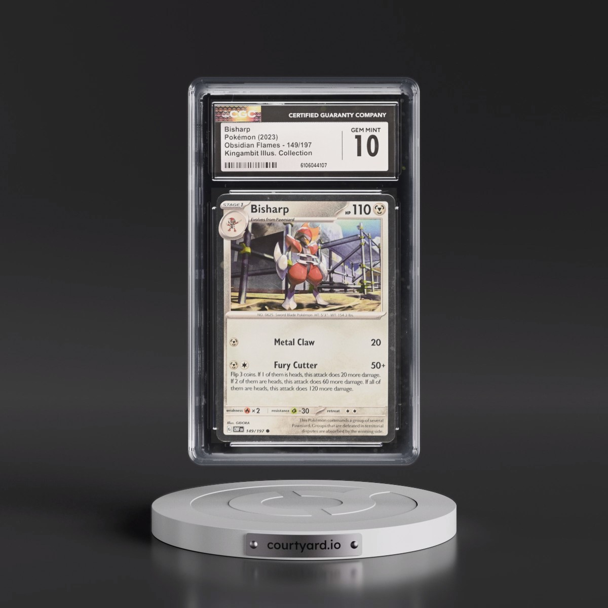 2024 Pokémon Obf EN-Obsidian Flames #149 Bisharp - Shrouded Fable Illustration Collection (CGC 10 GEM MINT)