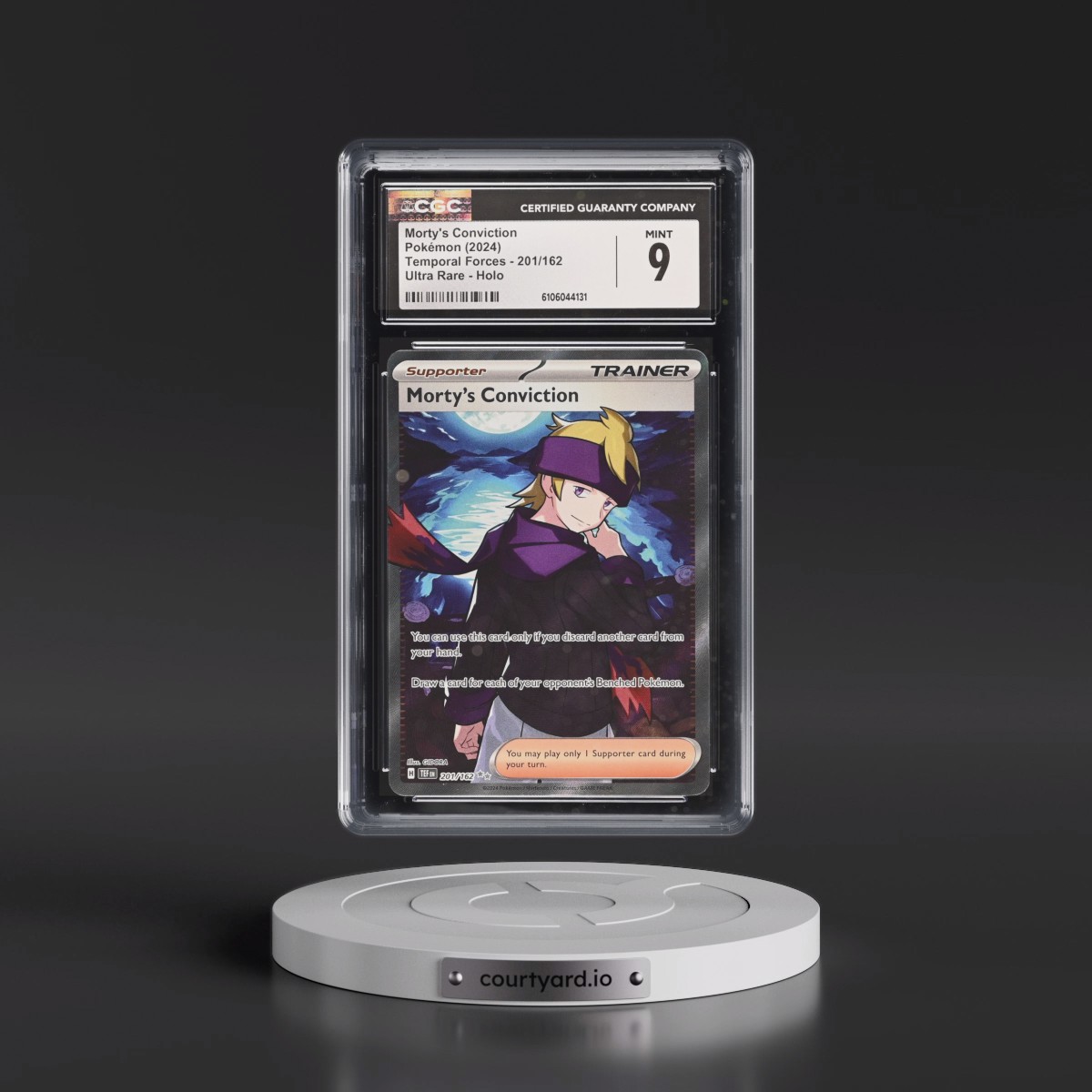 2024 Pokémon Tef EN-Temporal Forces #201 Morty's Conviction - Ultra Rare (CGC 9 MINT)