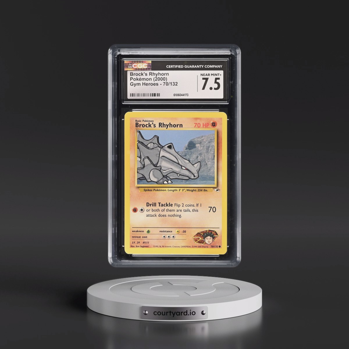 2000 Gym Heroes #70/132 Brock's Rhyhorn (CGC 7.5 NM+)