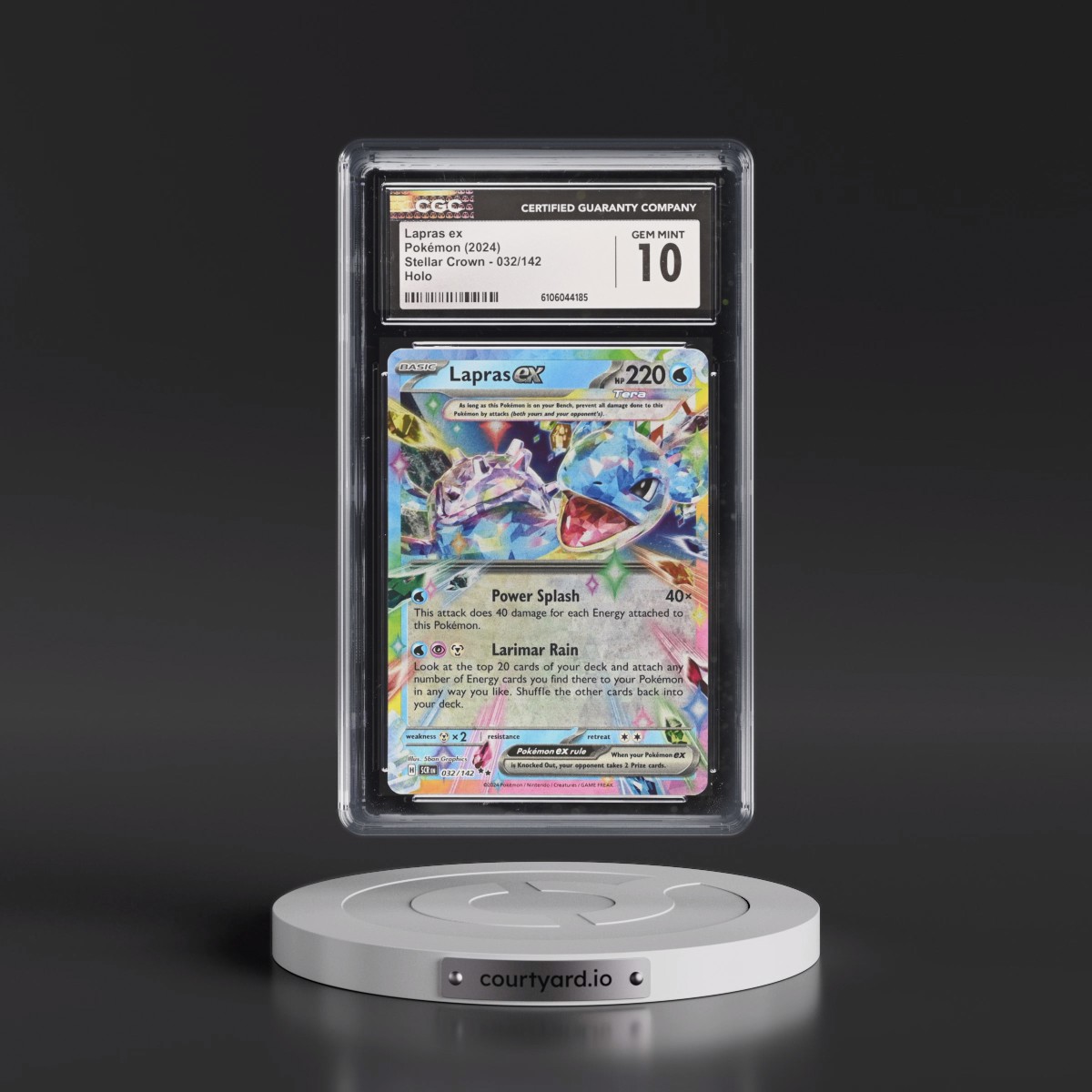 2024 Stellar Crown - SCR EN #032/142 Lapras ex - Holo (CGC 10 GEM MINT)