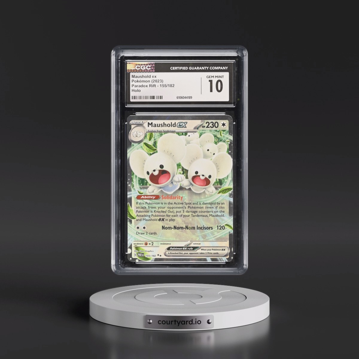 2023 Pokémon Par EN-Paradox Rift #155 Maushold EX - Holo (CGC 10 GEM MINT)