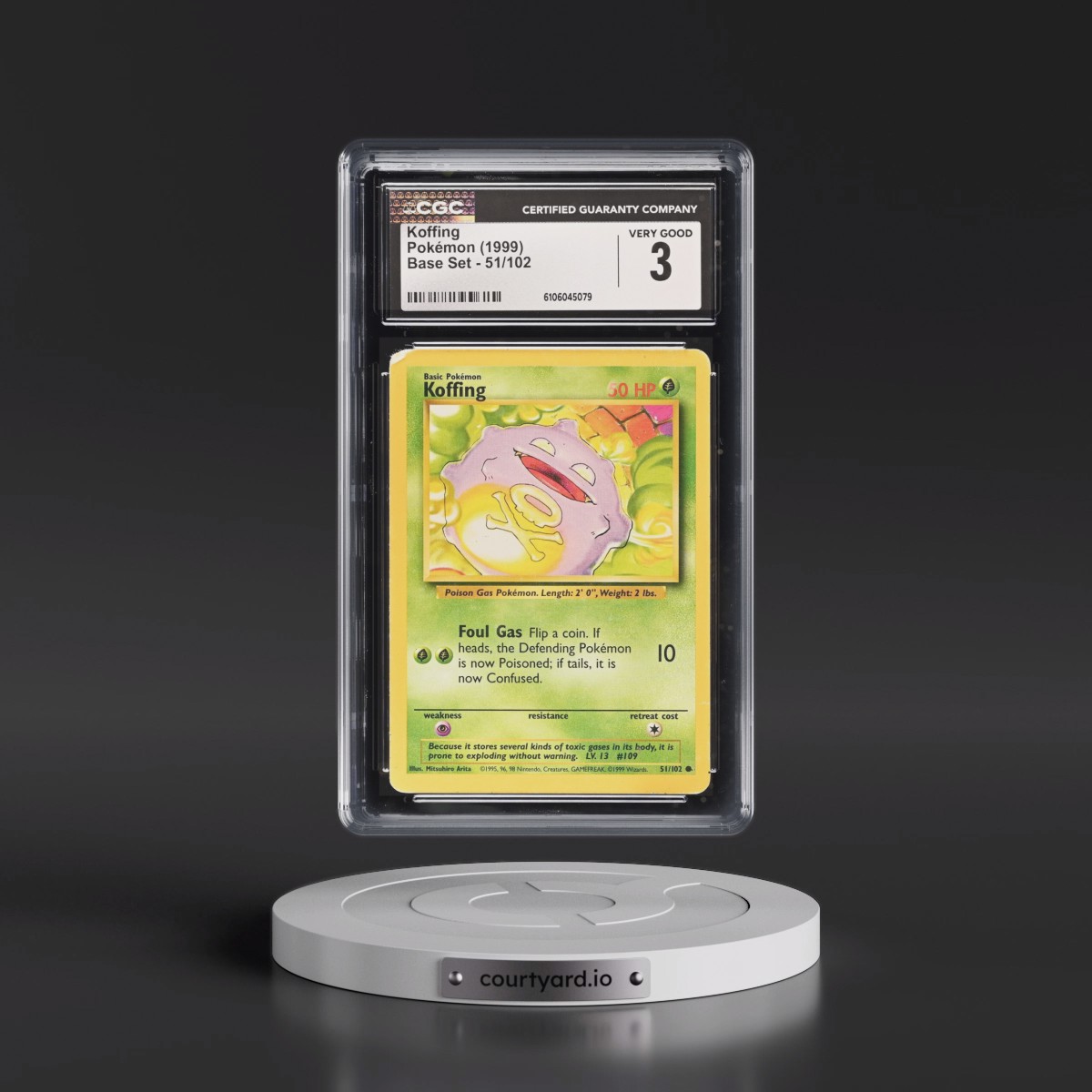 1999 Base Set #51/102 Koffing (CGC 3 VG)